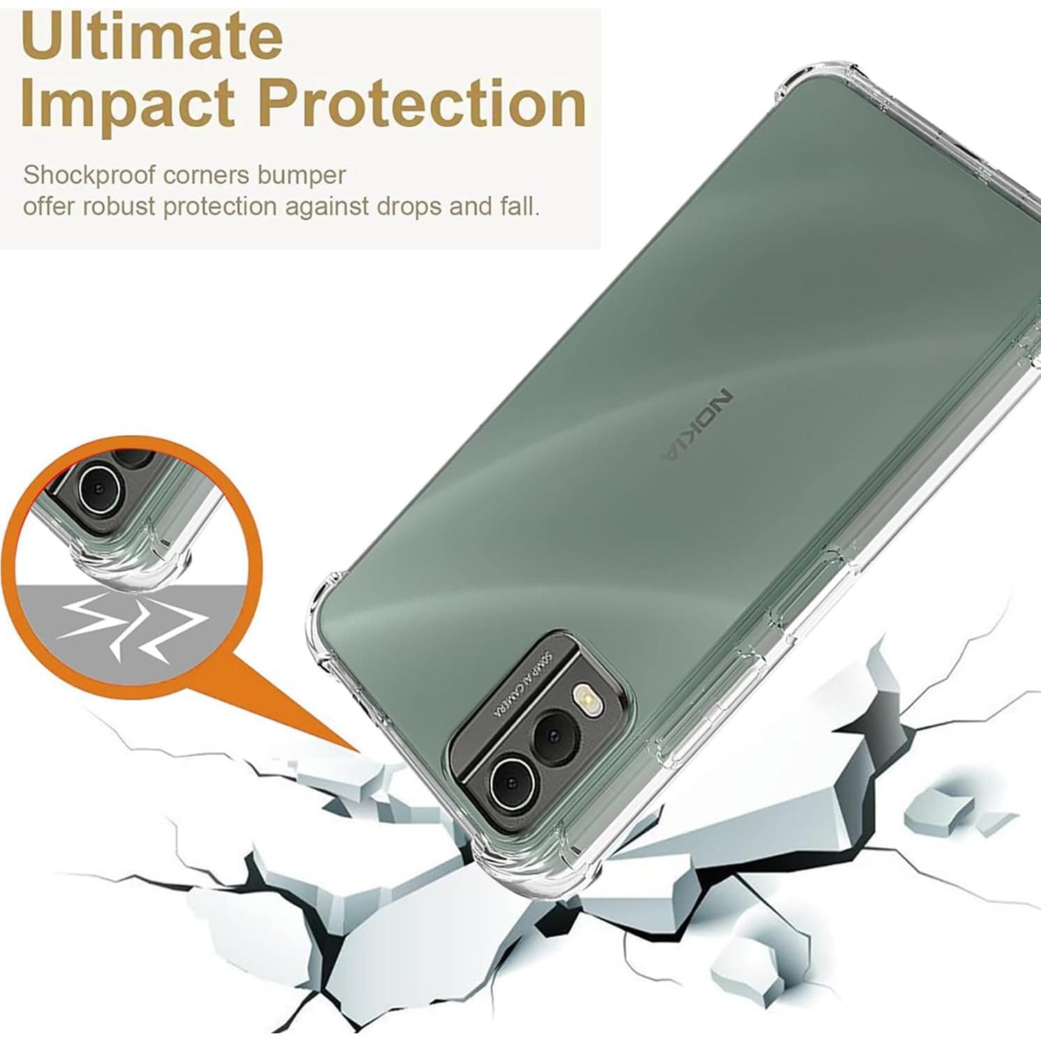 Funda TPU Transparente para Nokia C32 - Protección Delgada y Anti-Amarillento