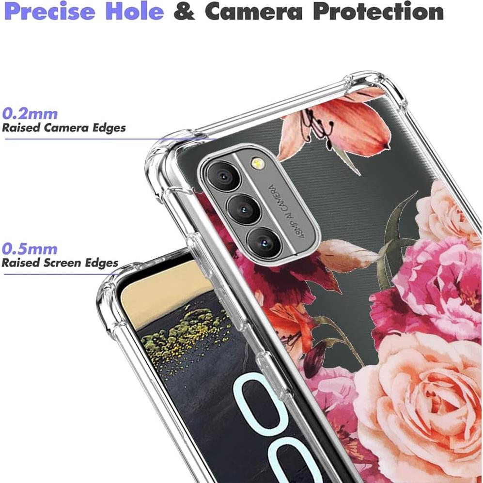 Paquete de 3 Fundas TPU para Nokia G400 - Protección Floral