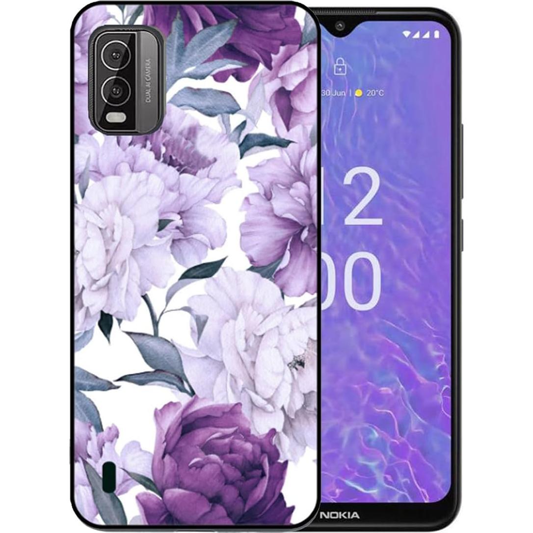 Funda TPU Flexible con Pintura Flores + 2 Protectores Cristal Nokia C210