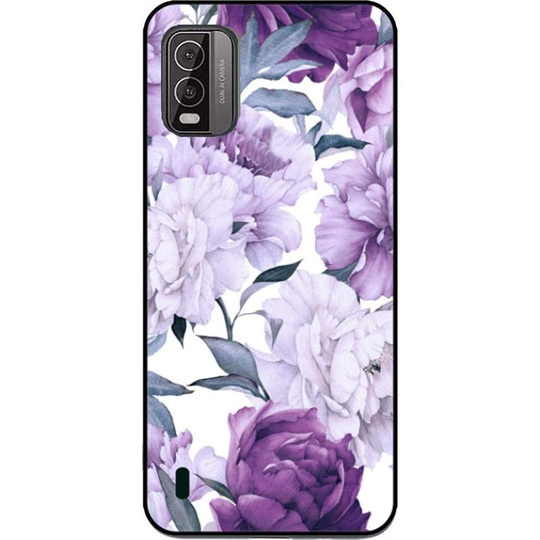 Funda TPU Flexible con Pintura Flores + 2 Protectores Cristal Nokia C210