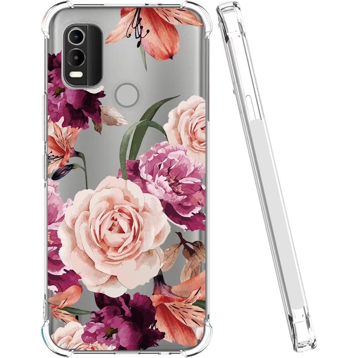 Funda protectora TPU para Nokia C21 Plus - Flor Púrpura