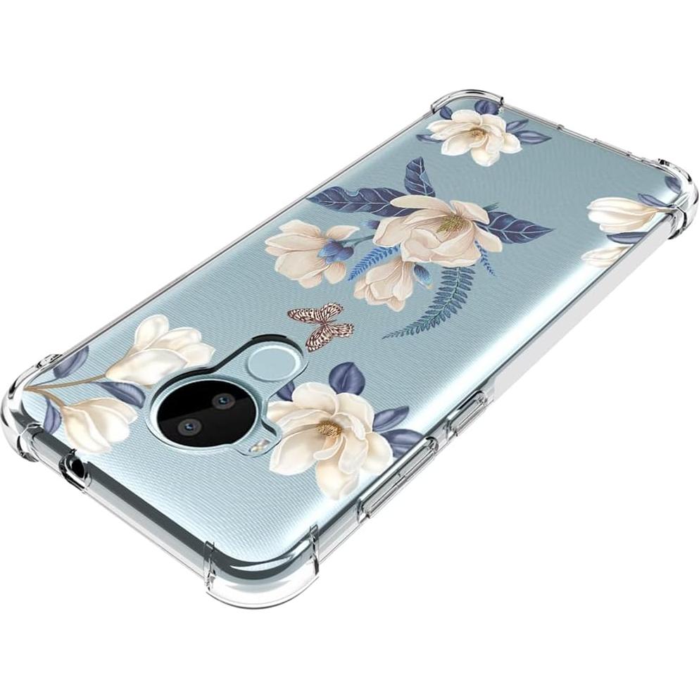 Funda protectora TPU para Nokia C30 - Flor blanca - Delgado