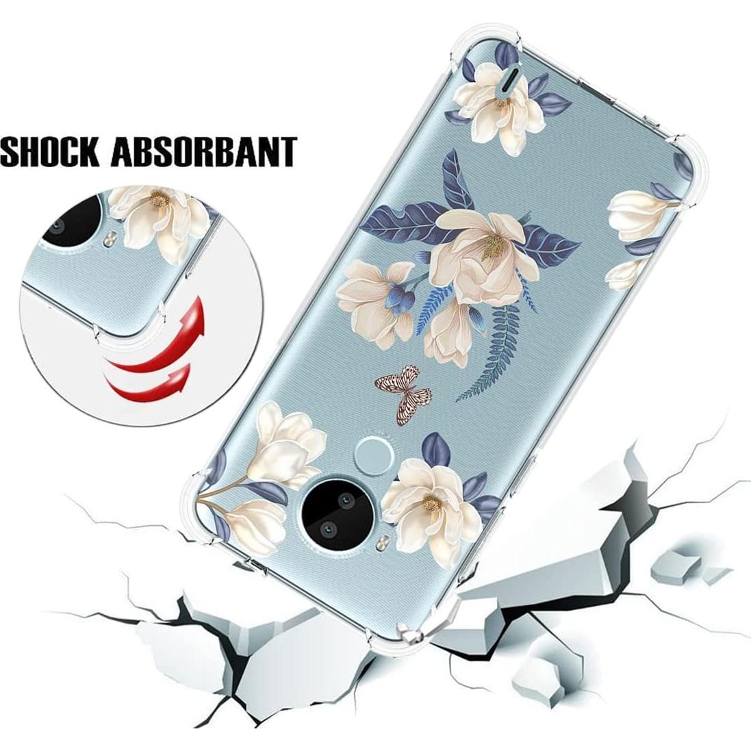 Funda protectora TPU para Nokia C30 - Flor blanca - Delgado