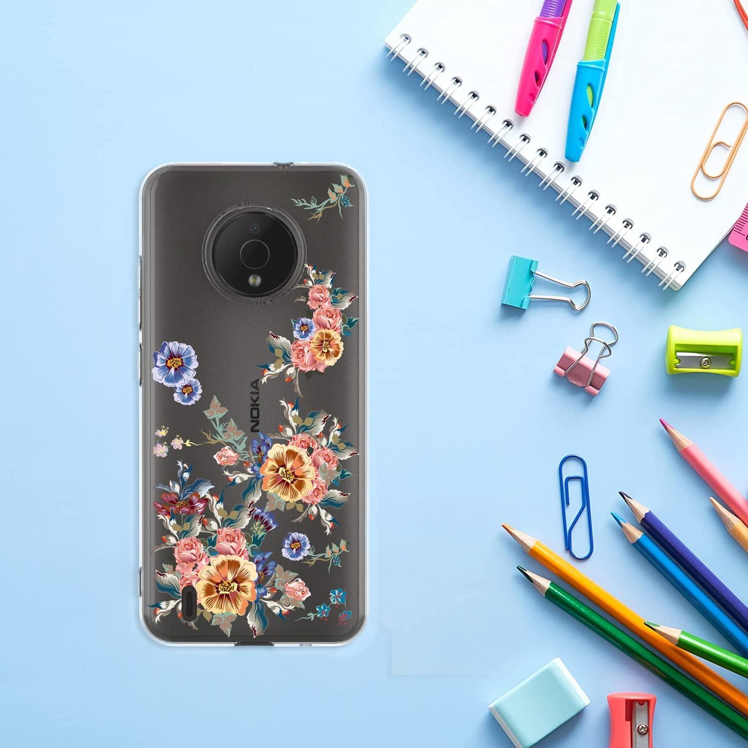 Funda TPU Suave para Nokia C200 - Paquete de 3, Floral Limón