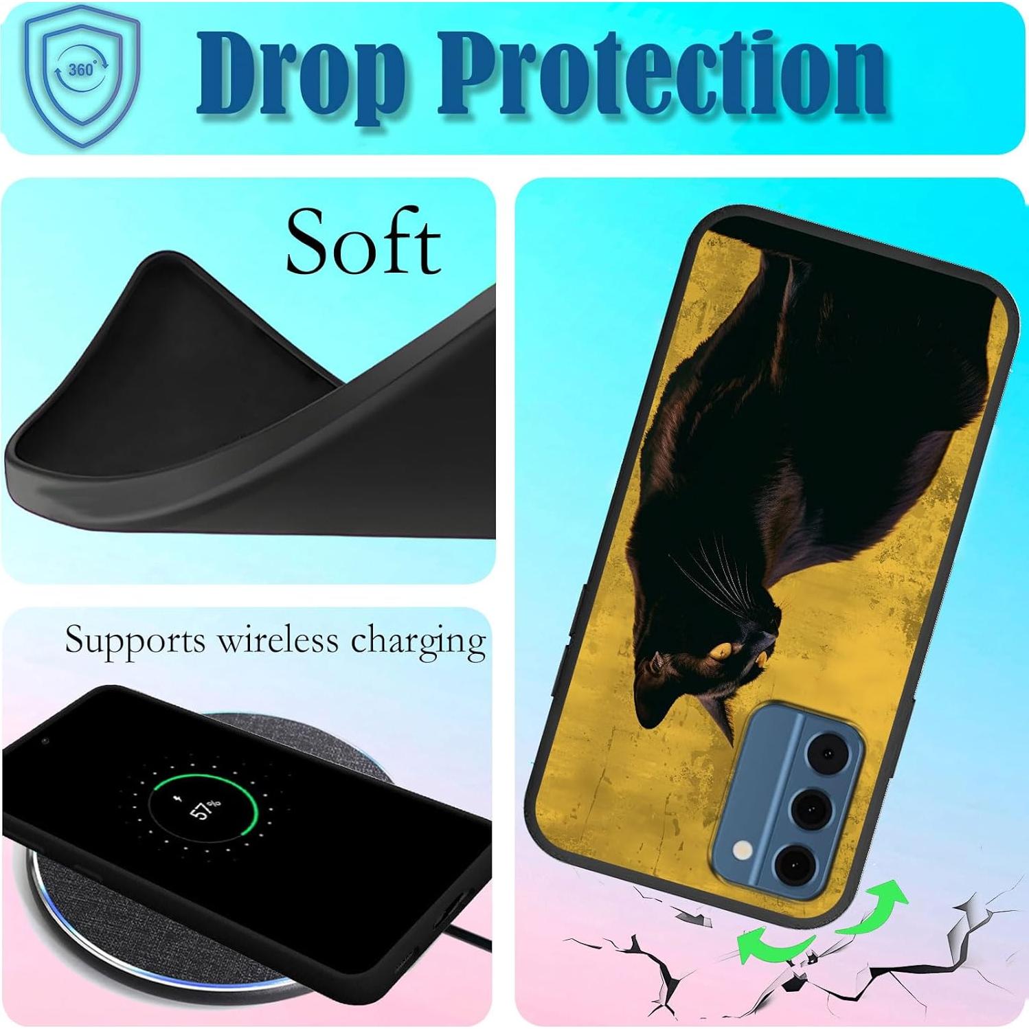 Funda delgada TPU para Nokia C300 - Gato Negro