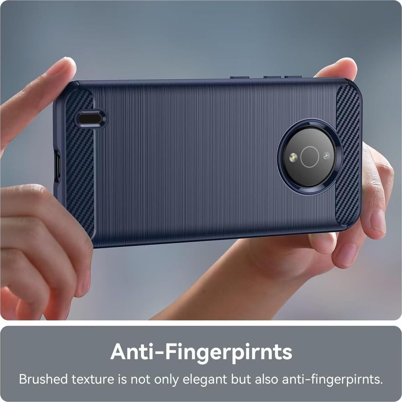 Funda TPU Fibra de Carbono Gufuwo para Nokia C200 Azul