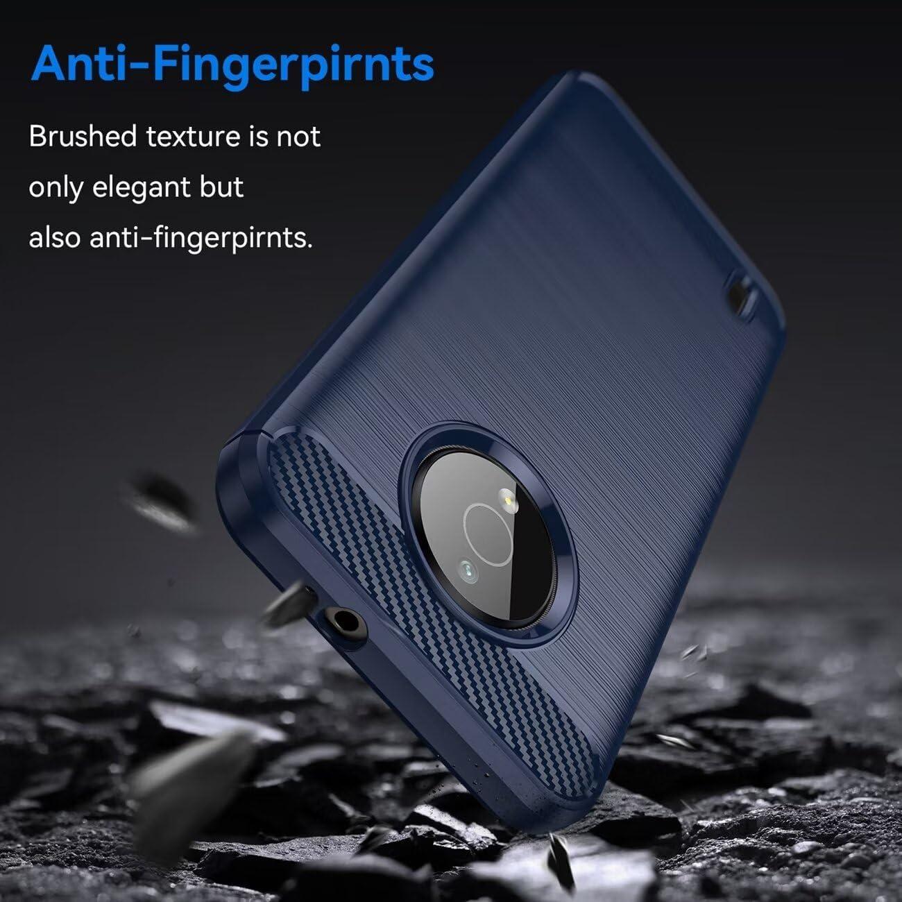 Funda TPU Fibra de Carbono Gufuwo para Nokia C200 Azul