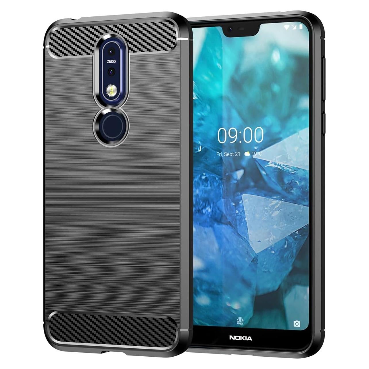 Funda TPU Carbono para Nokia 7.1 - Sidande Negra