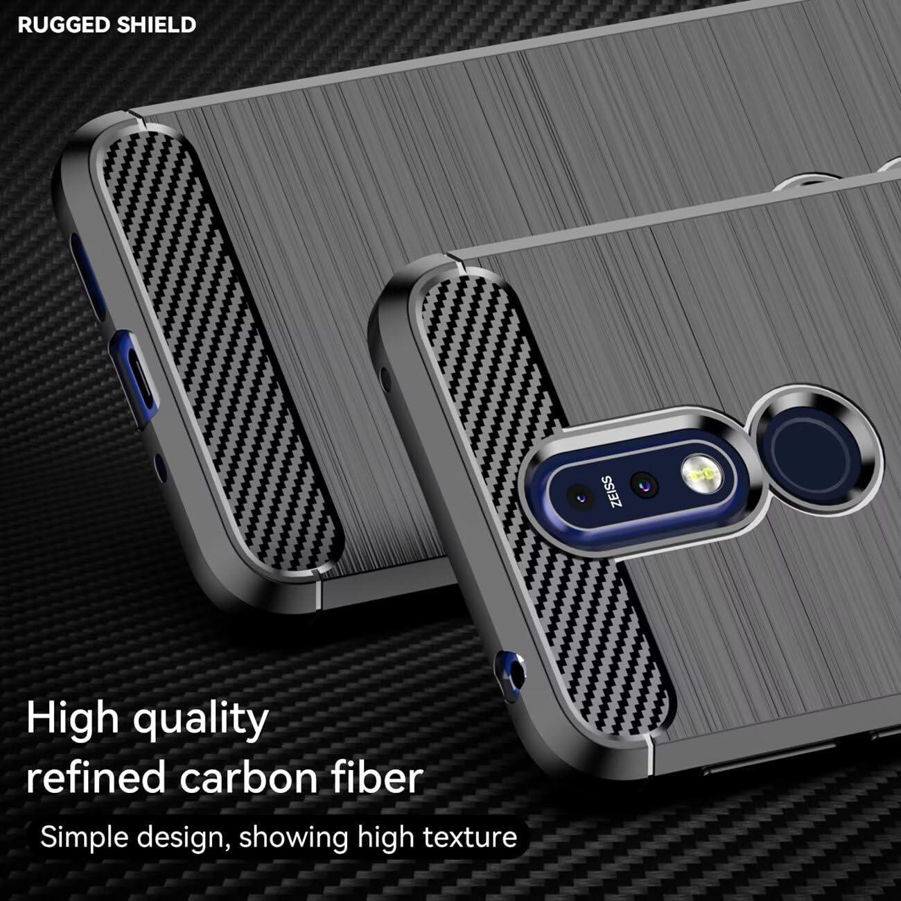 Funda TPU Carbono para Nokia 7.1 - Sidande Negra