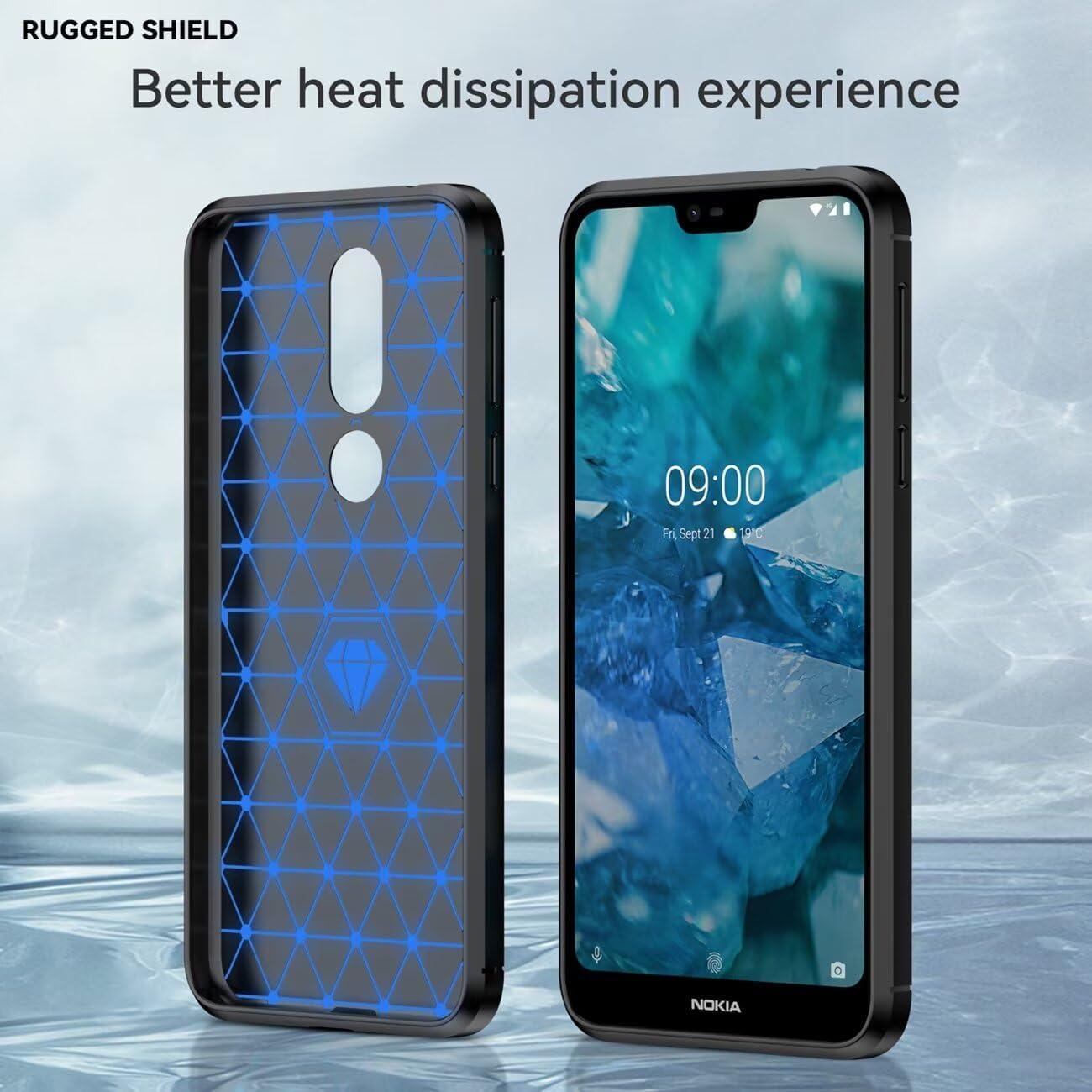 Funda TPU Carbono para Nokia 7.1 - Sidande Negra