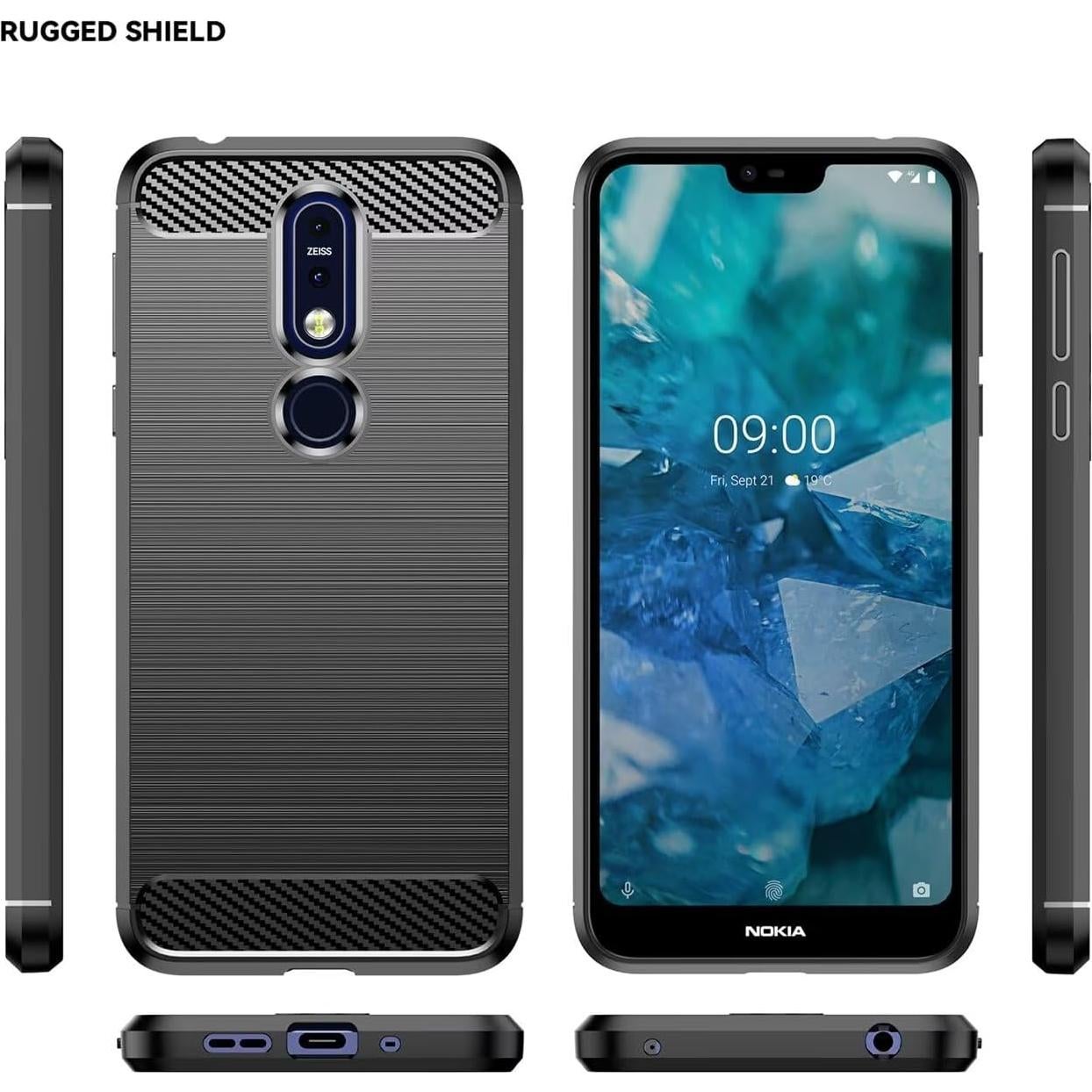 Funda TPU Carbono para Nokia 7.1 - Sidande Negra