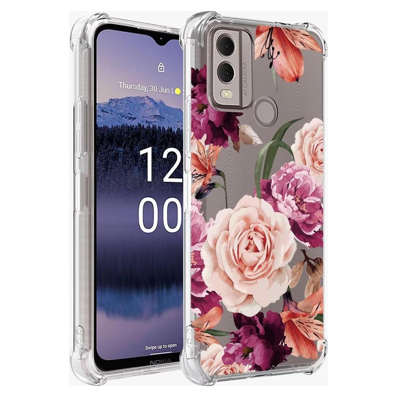 Funda protectora TPU Nokia G11 Plus - Floral Púrpura