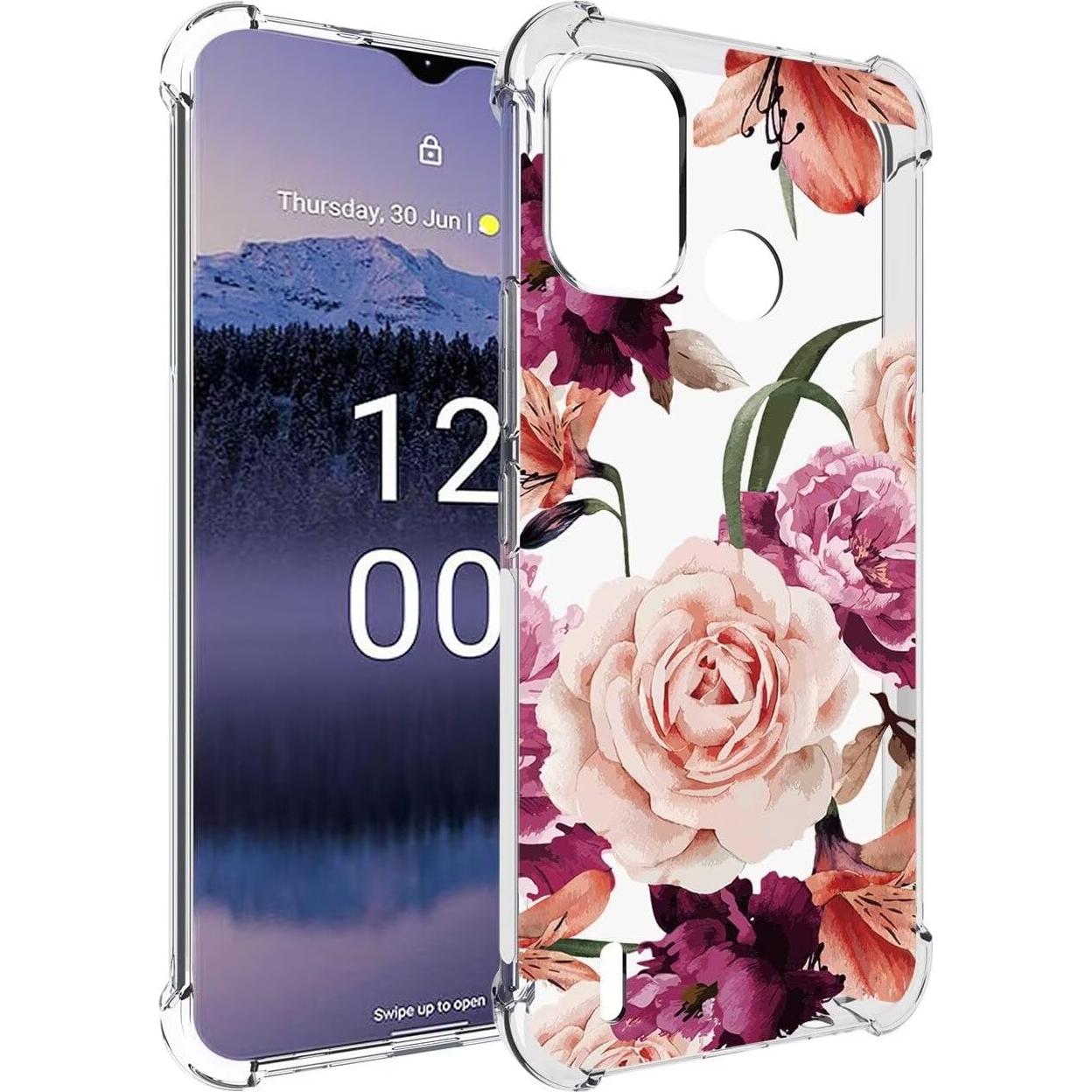 Funda protectora TPU Nokia G11 Plus - Floral Púrpura