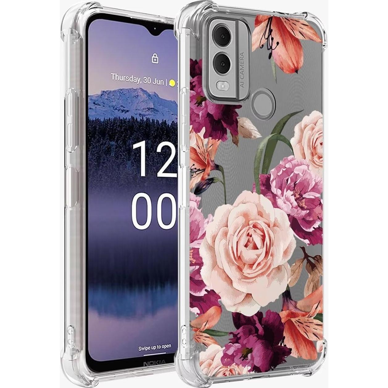 Funda protectora TPU Nokia G11 Plus - Floral Púrpura