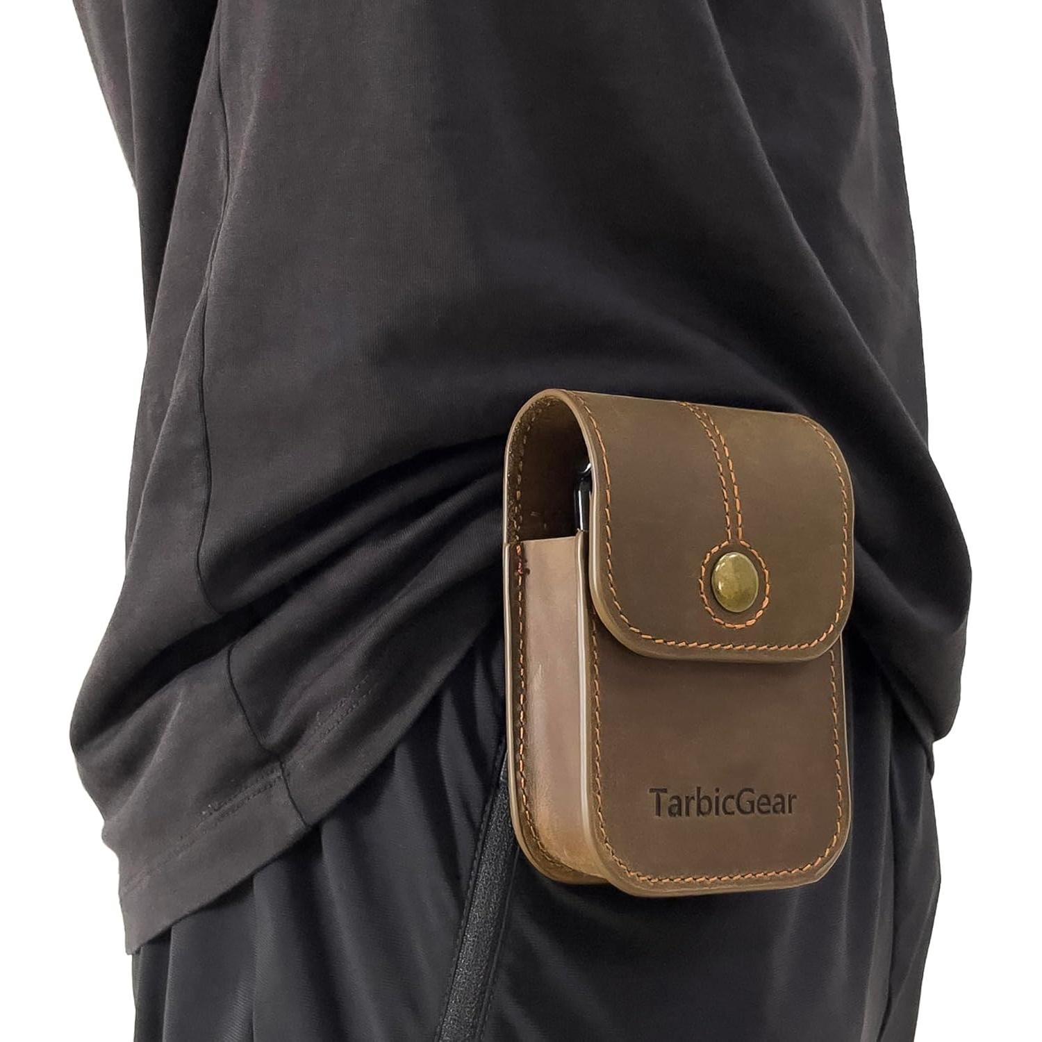 Funda de cuero plegable TarbicGear para teléfonos - Marrón