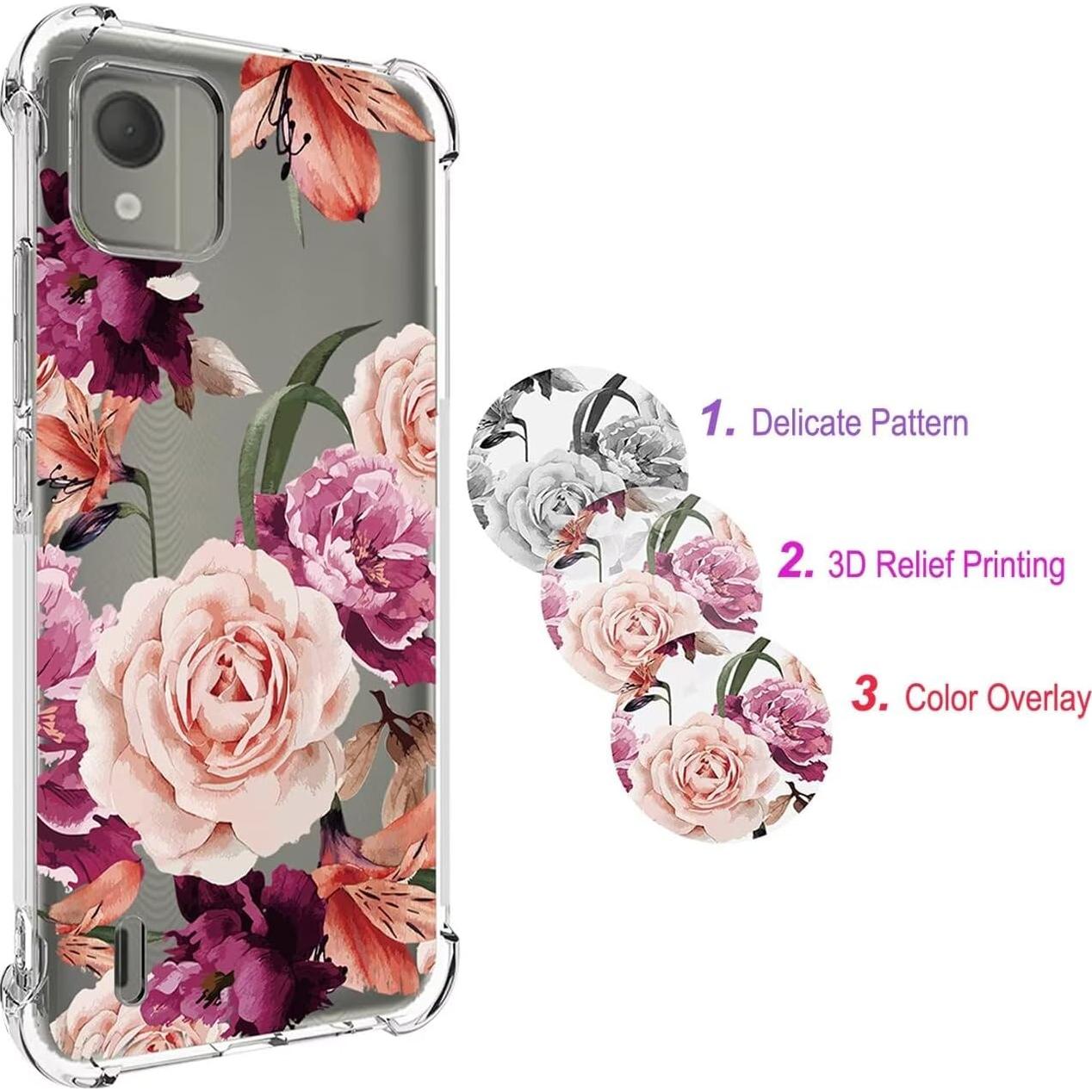 Funda Protectora TPU Floral para Nokia C110 6.3" - Sidande