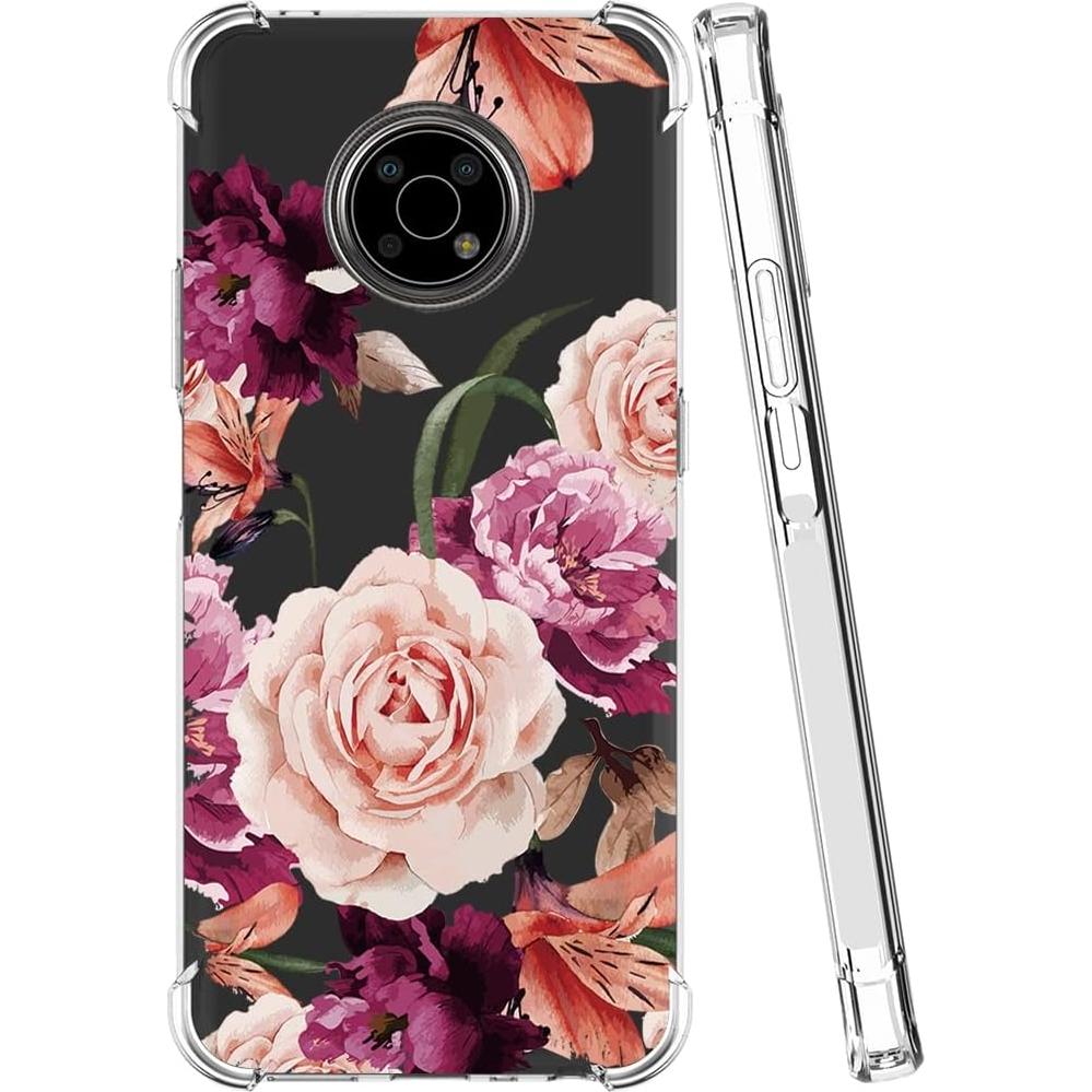 Funda protectora TPU Nokia G300 6.52" Floral Morada