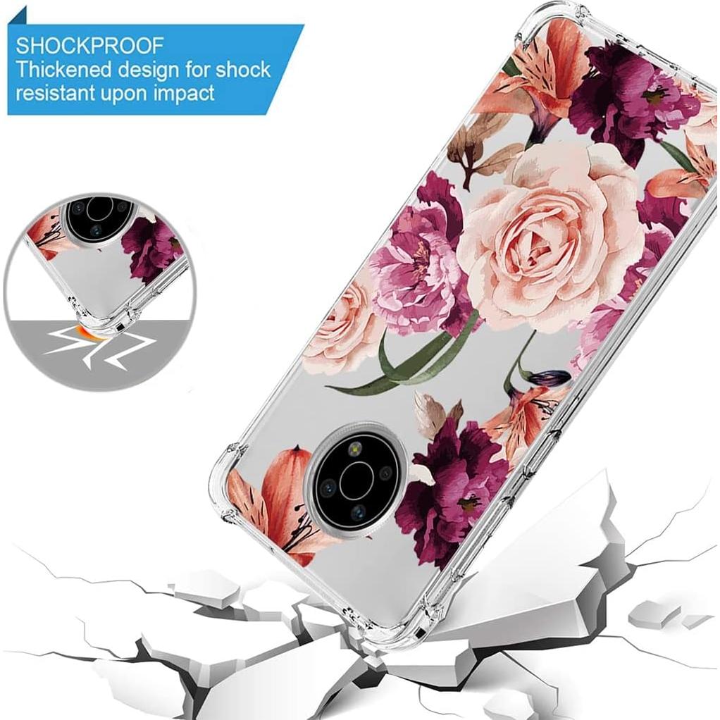 Funda protectora TPU Nokia G300 6.52" Floral Morada