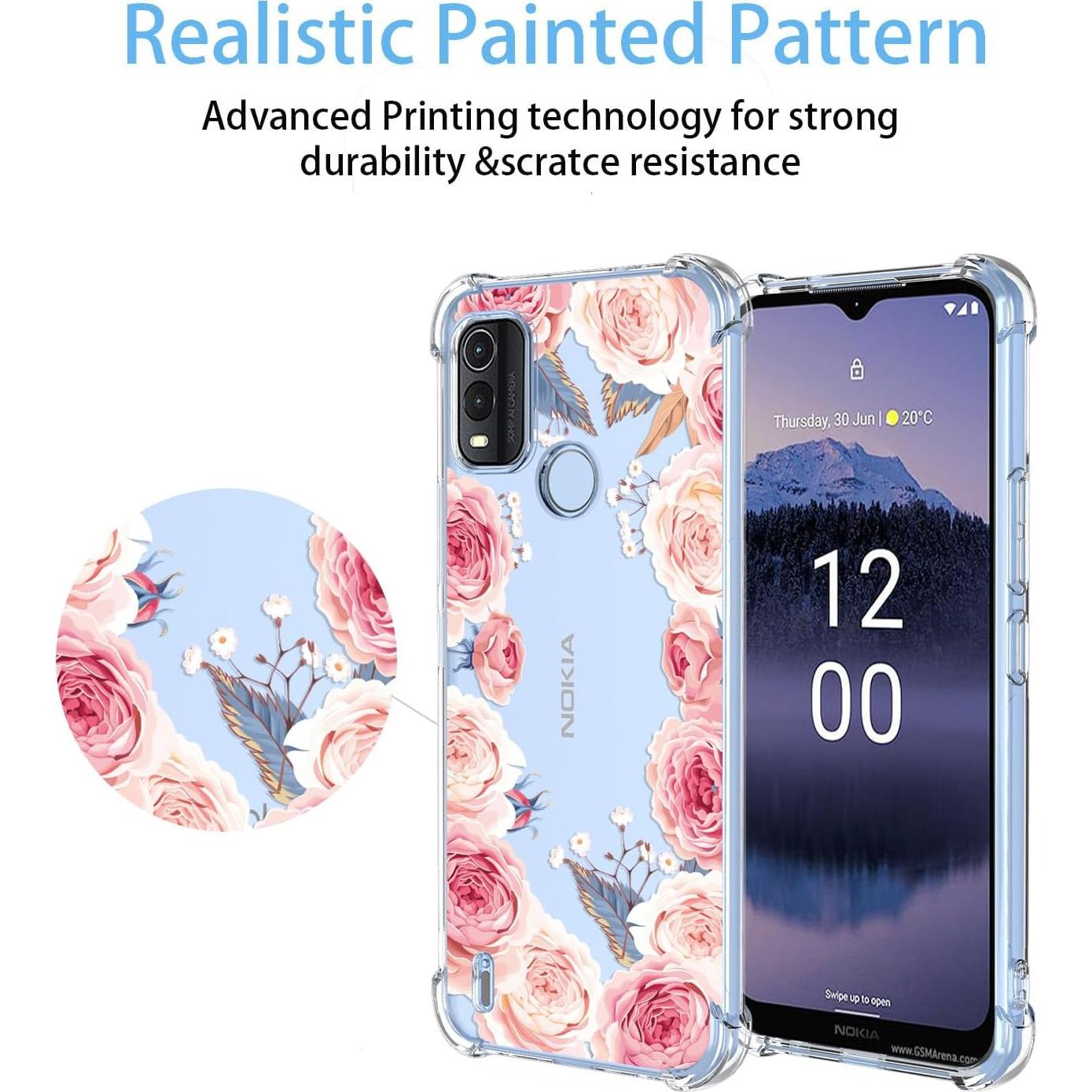 Funda TPU Floral Rosa para Nokia G11 Plus - Protección Antigolpes