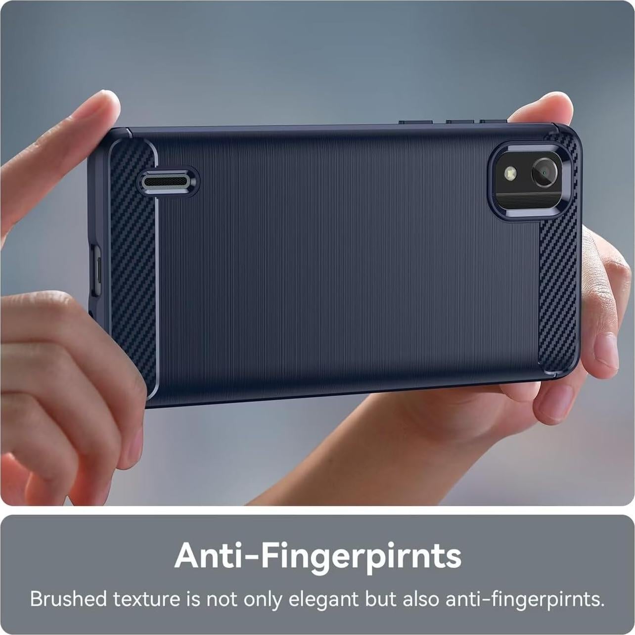 Funda delgada TPU fibra de carbono Gufuwo para Nokia C2 2da Edición