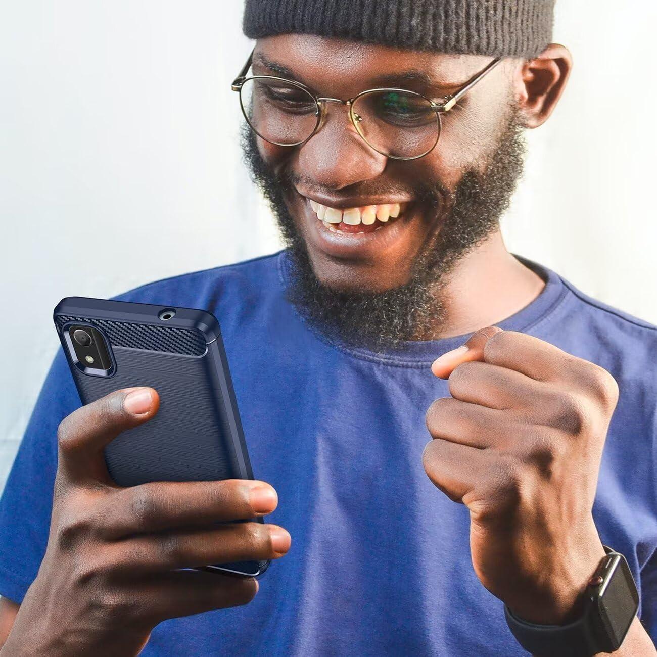 Funda delgada TPU fibra de carbono Gufuwo para Nokia C2 2da Edición