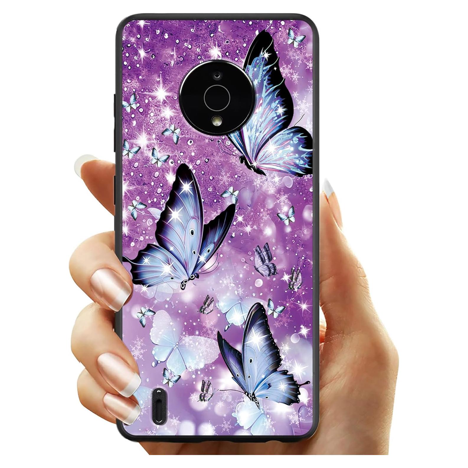 Funda TPU JYCUHTCL para Nokia C200 6.1" Mariposas Brillo