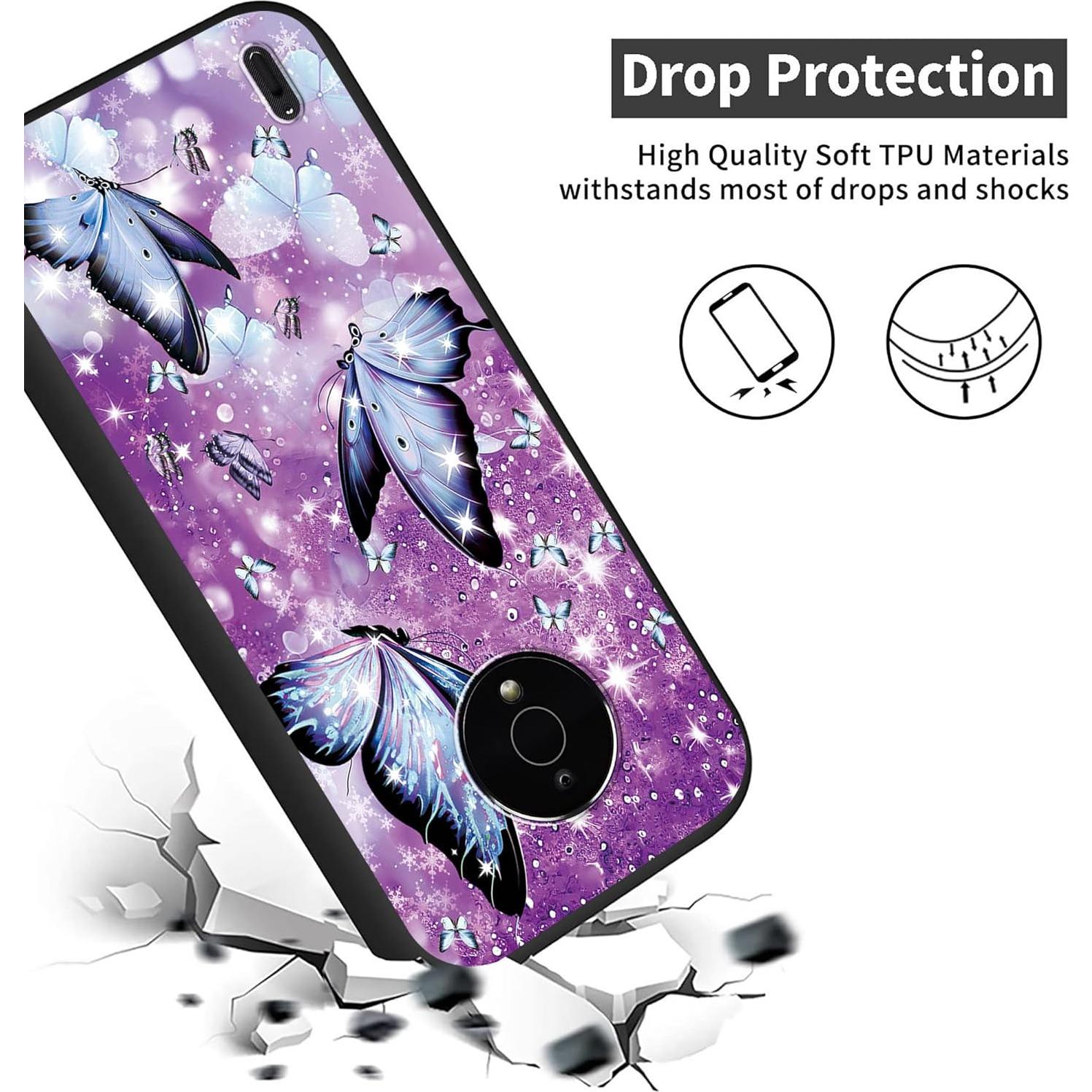 Funda TPU JYCUHTCL para Nokia C200 6.1" Mariposas Brillo