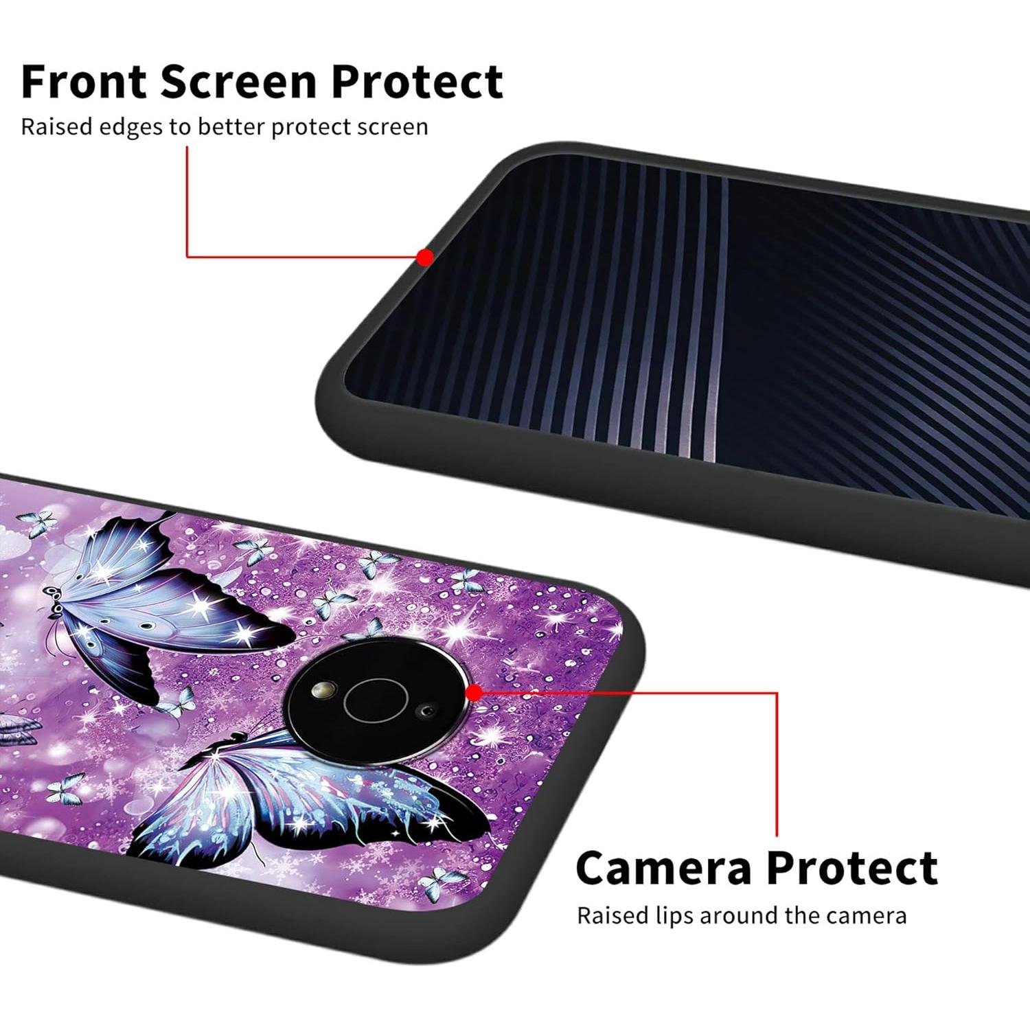 Funda TPU JYCUHTCL para Nokia C200 6.1" Mariposas Brillo