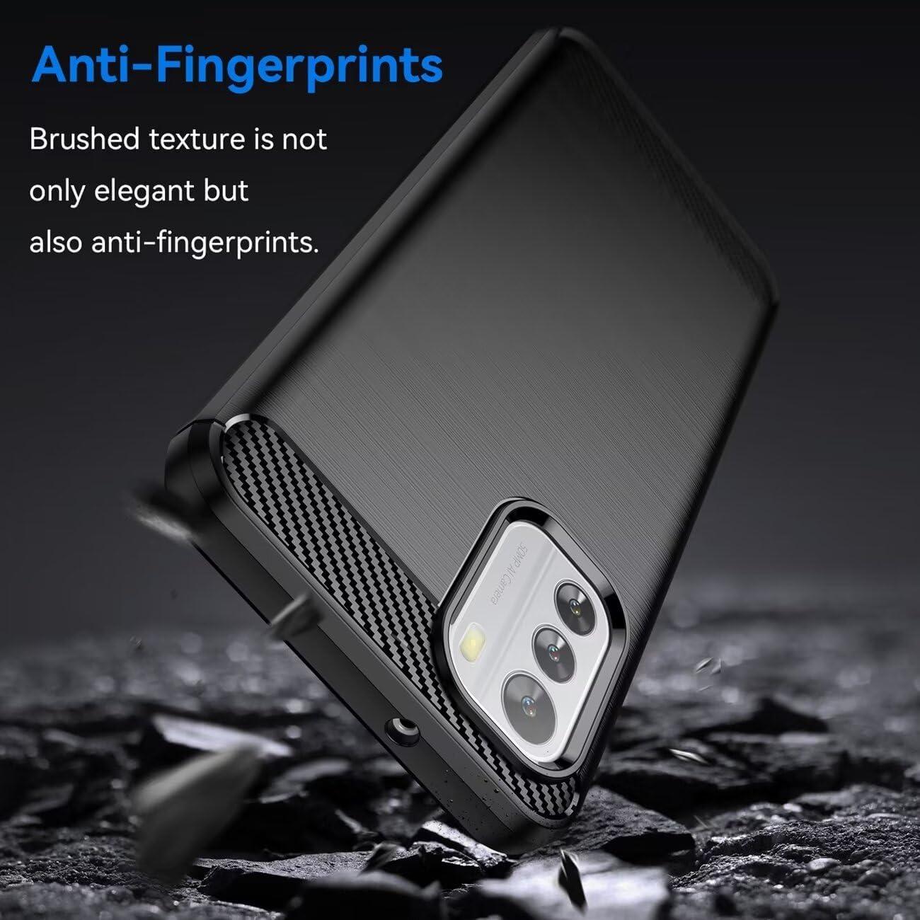 Funda para Nokia G60 - TPU Fibra de Carbono Negra Ultra Delgado