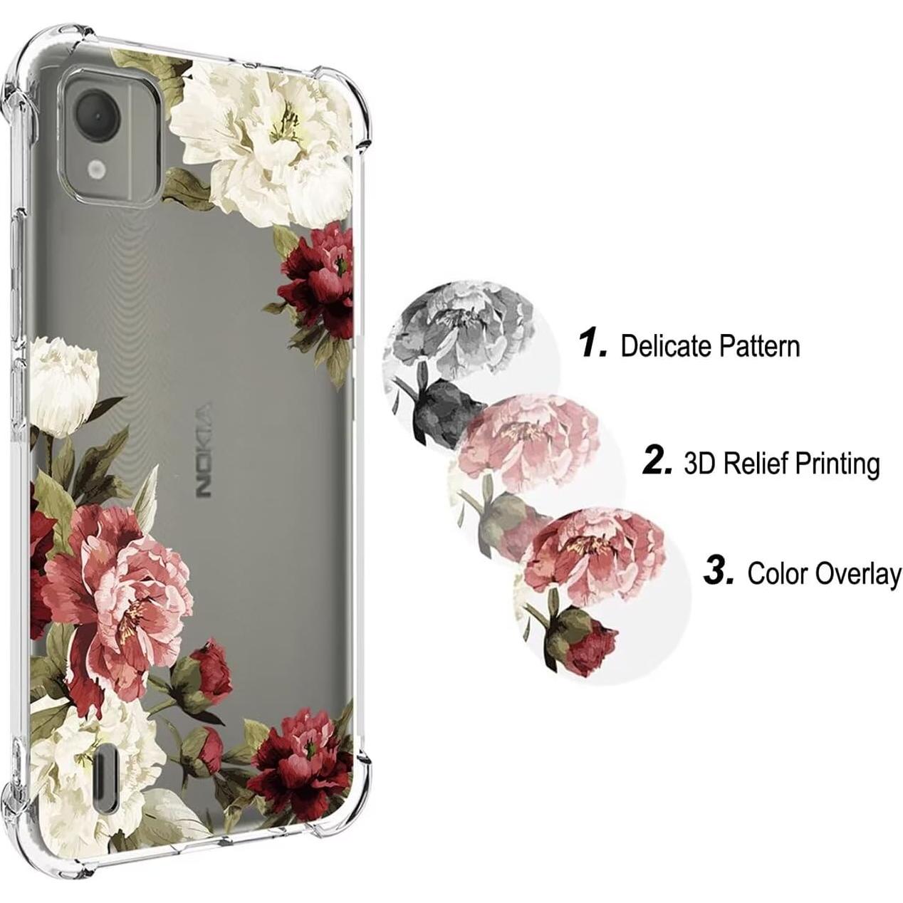 Funda TPU Transparente para Nokia C2 2da Edición 5.7" Floral