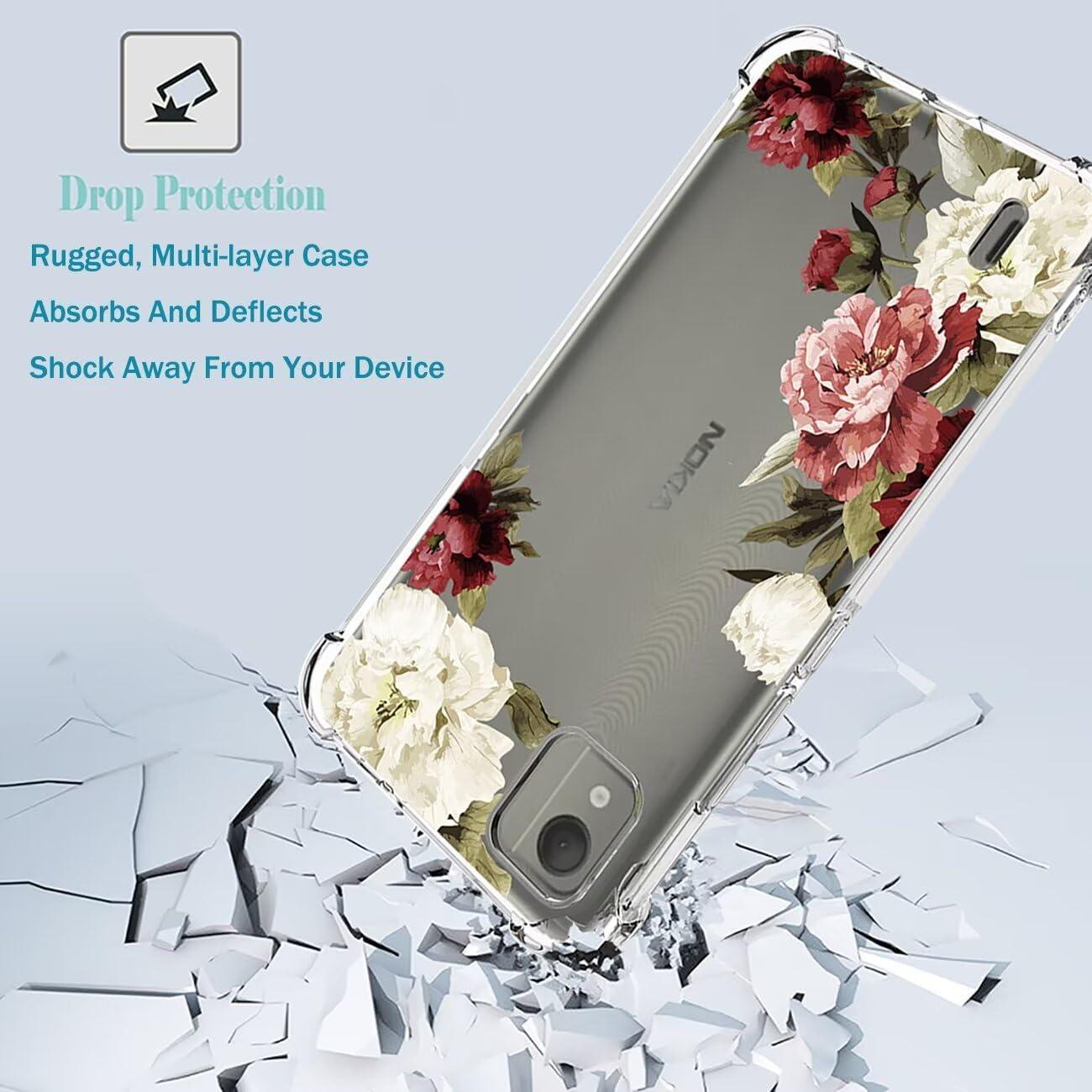 Funda TPU Transparente para Nokia C2 2da Edición 5.7" Floral