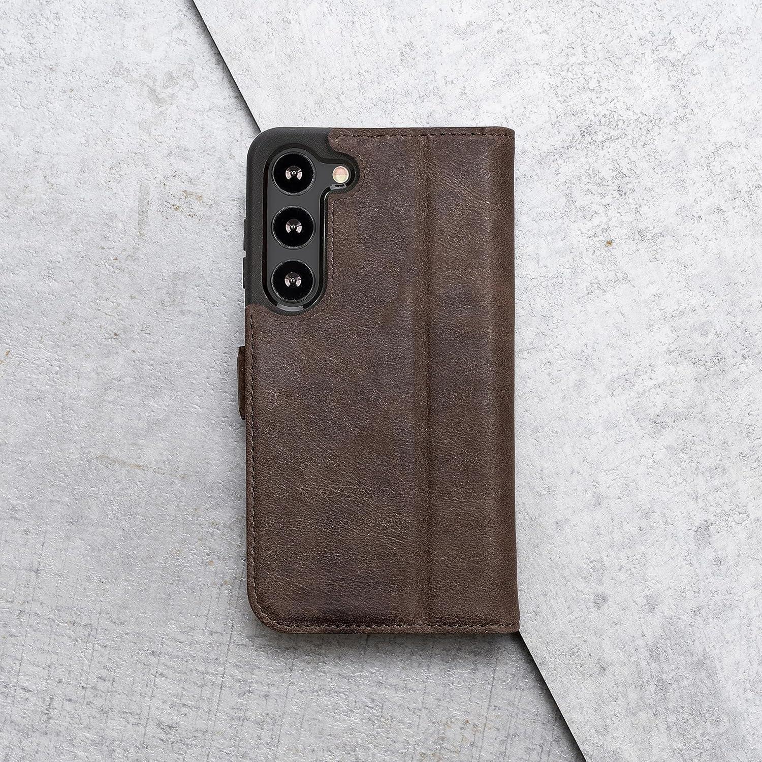 Funda de Cuero Porter Riley para Samsung Galaxy S25 - Marrón