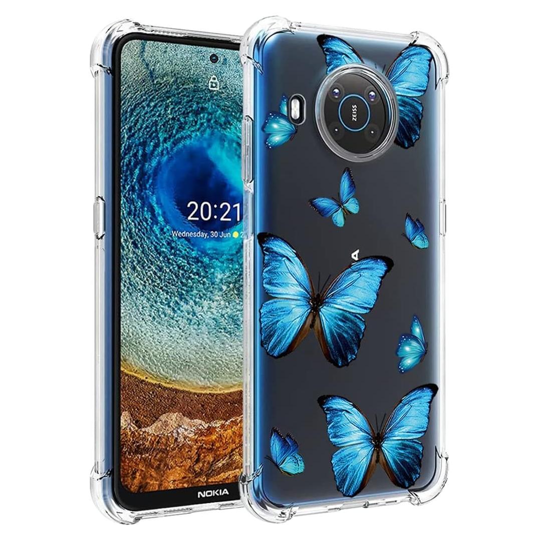 Funda TPU para Nokia X10/X20 - Parachoques Flexible Azul Mariposa