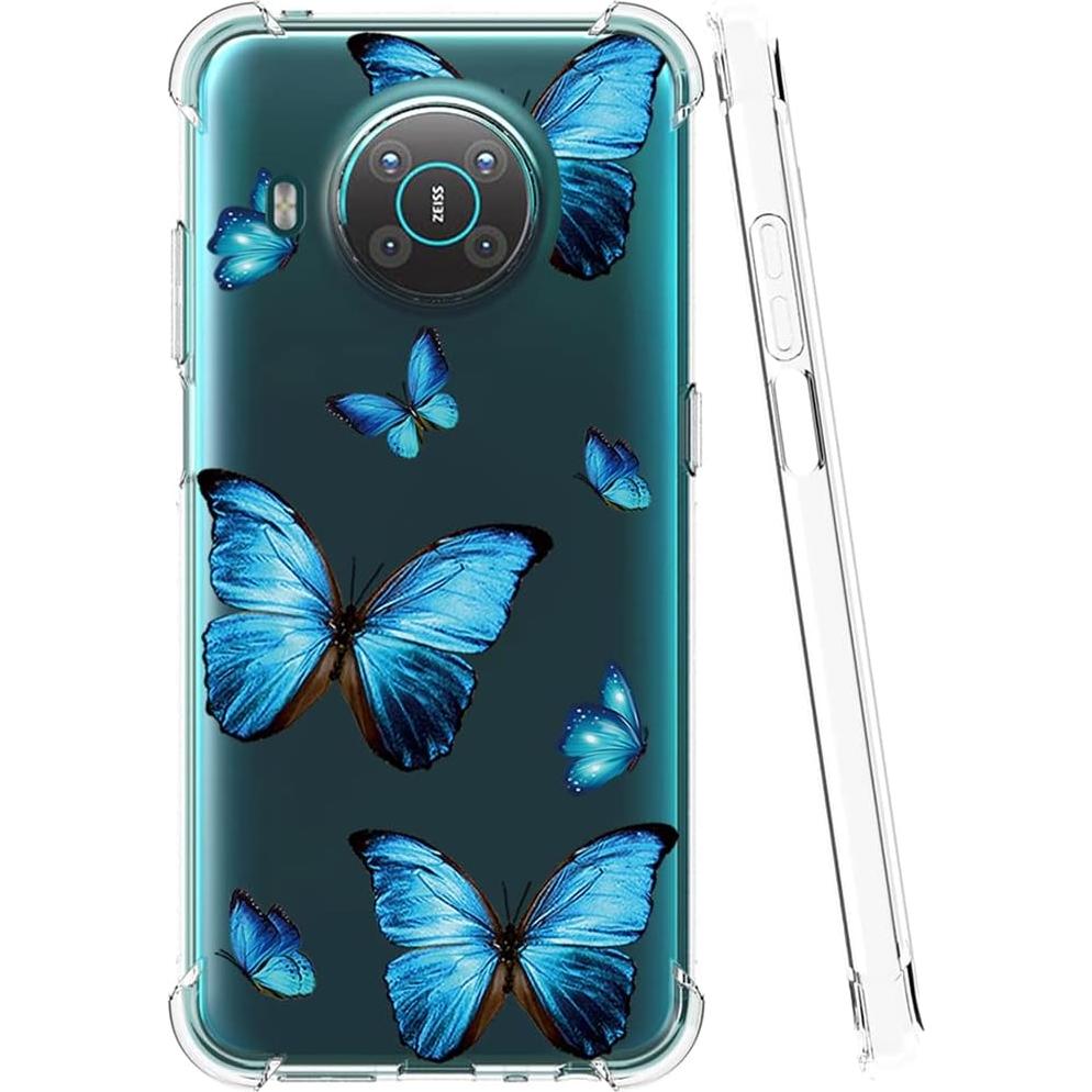 Funda TPU para Nokia X10/X20 - Parachoques Flexible Azul Mariposa