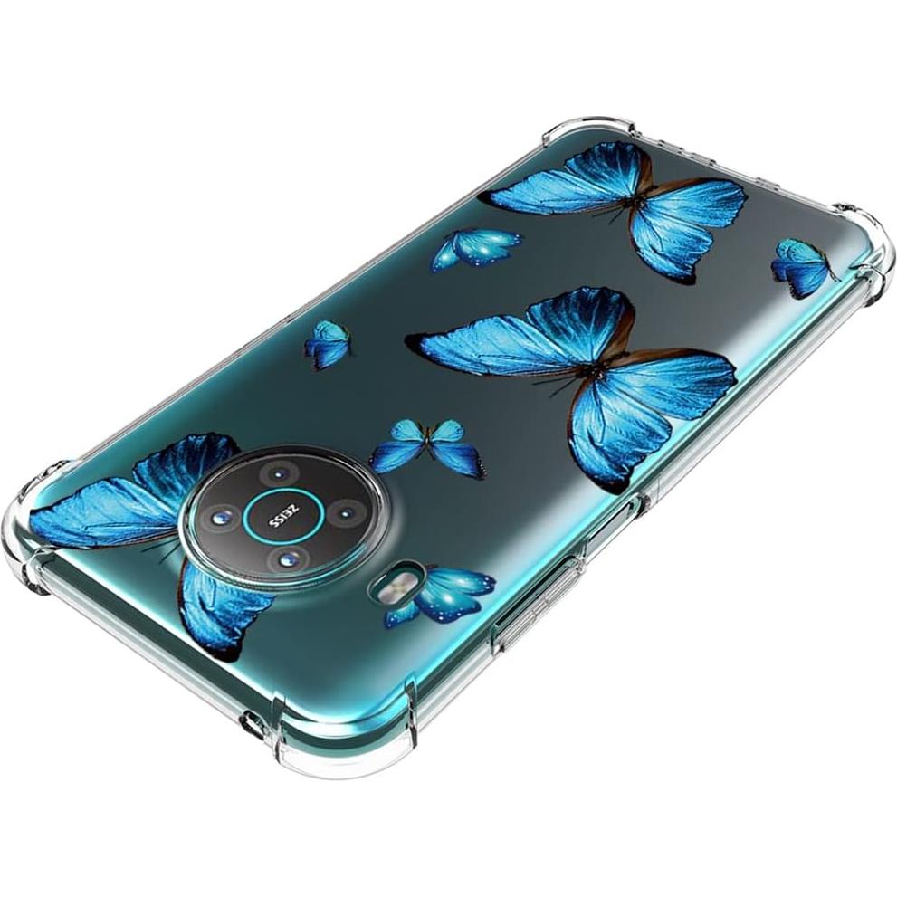 Funda TPU para Nokia X10/X20 - Parachoques Flexible Azul Mariposa
