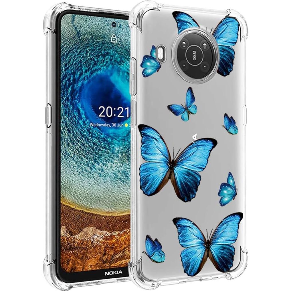 Funda TPU para Nokia X10/X20 - Parachoques Flexible Azul Mariposa