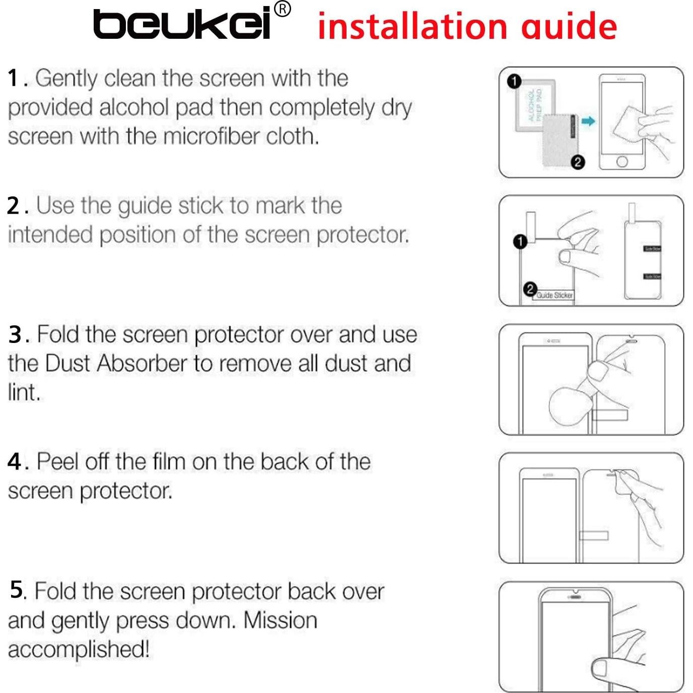 Protector de Pantalla Vidrio Templado Beukei para Nokia X100 - 3 Pzas