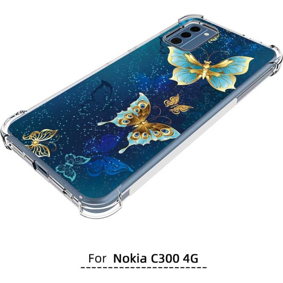 Funda TPU delgada FollmeAir para Nokia C300 4G 2023 - Mariposa