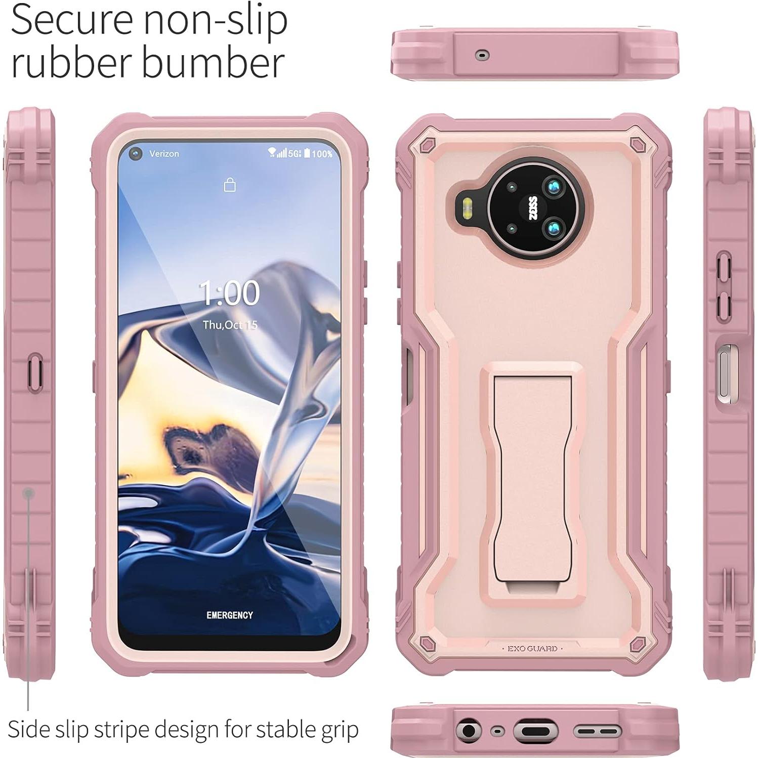 Funda ExoGuard Rosa para Nokia 8 V 5G UW y 8.3 con Soporte