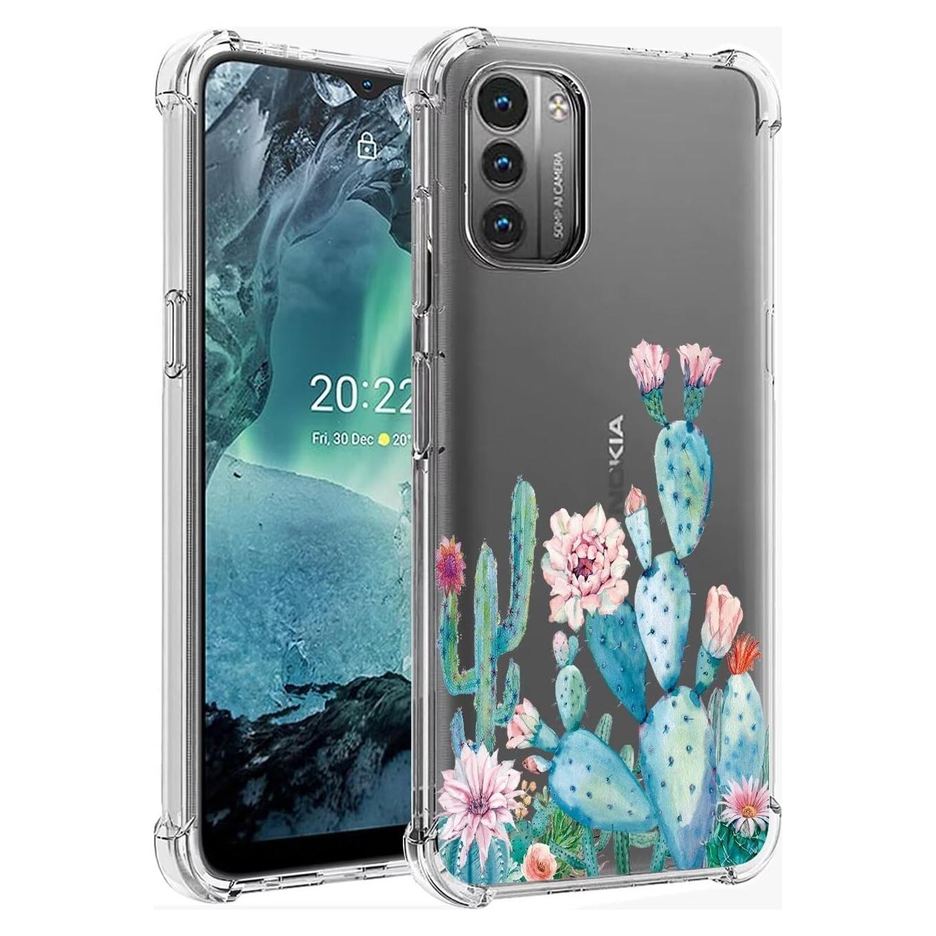 Funda protectora TPU clara floral para Nokia G21/G11 - Cactus