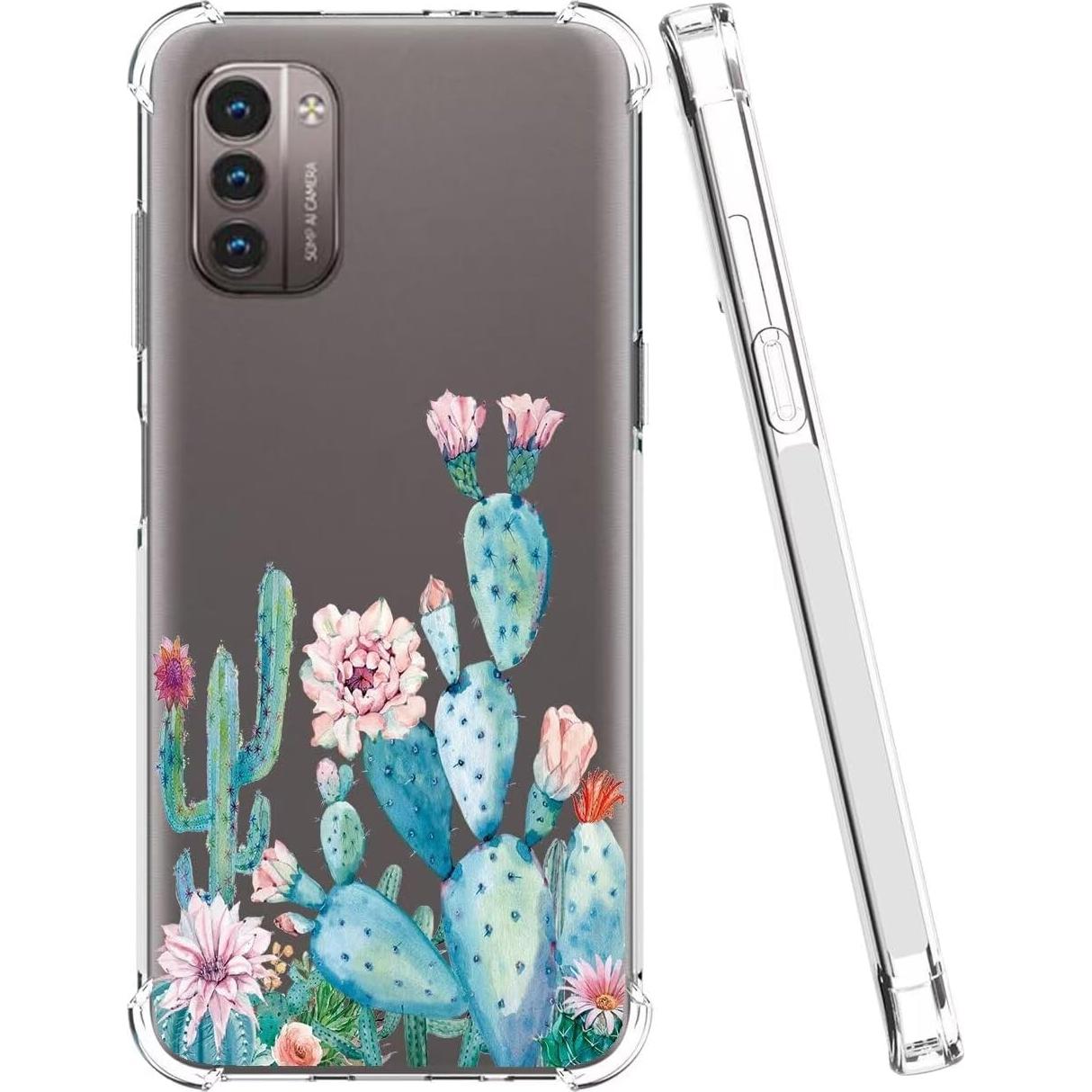Funda protectora TPU clara floral para Nokia G21/G11 - Cactus
