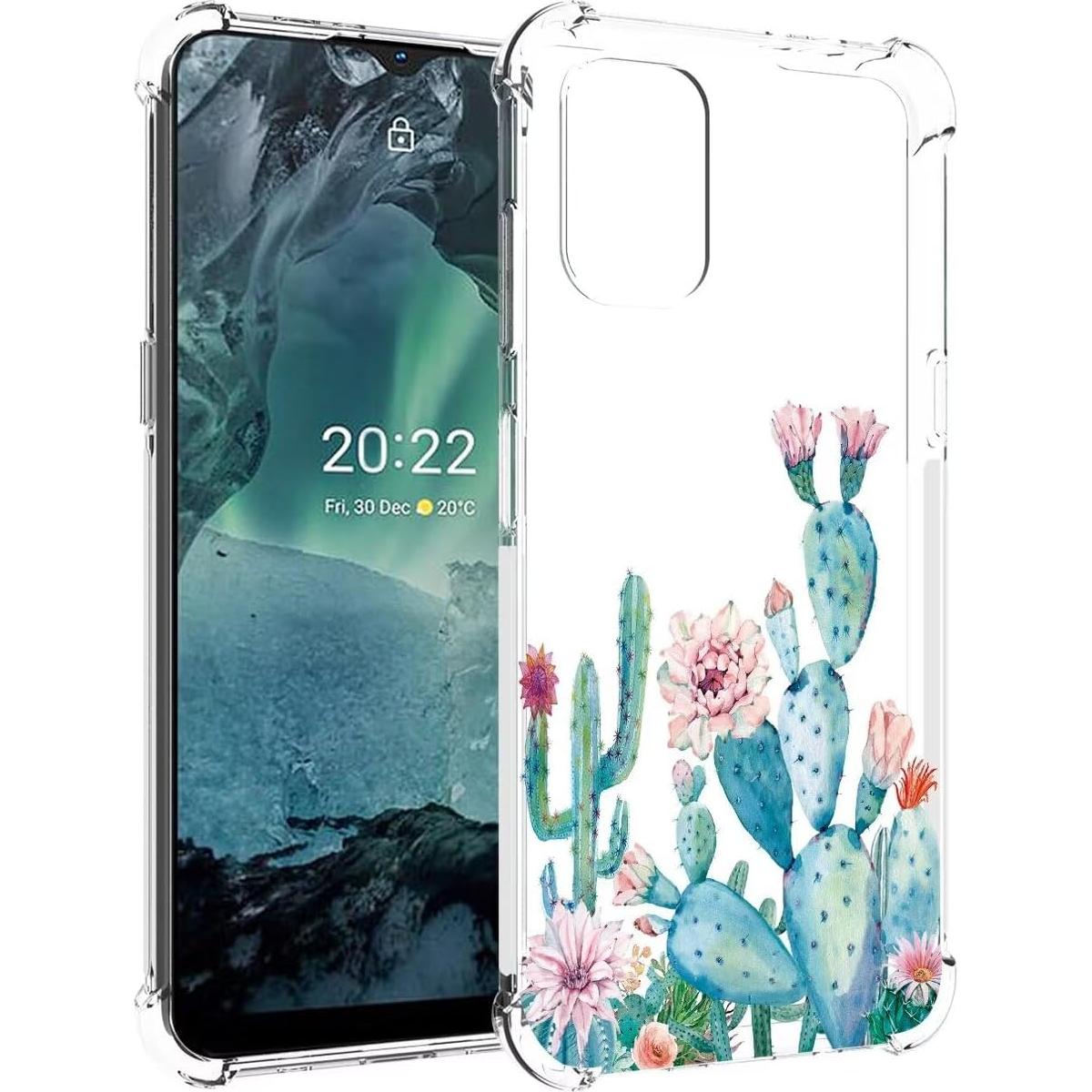 Funda protectora TPU clara floral para Nokia G21/G11 - Cactus