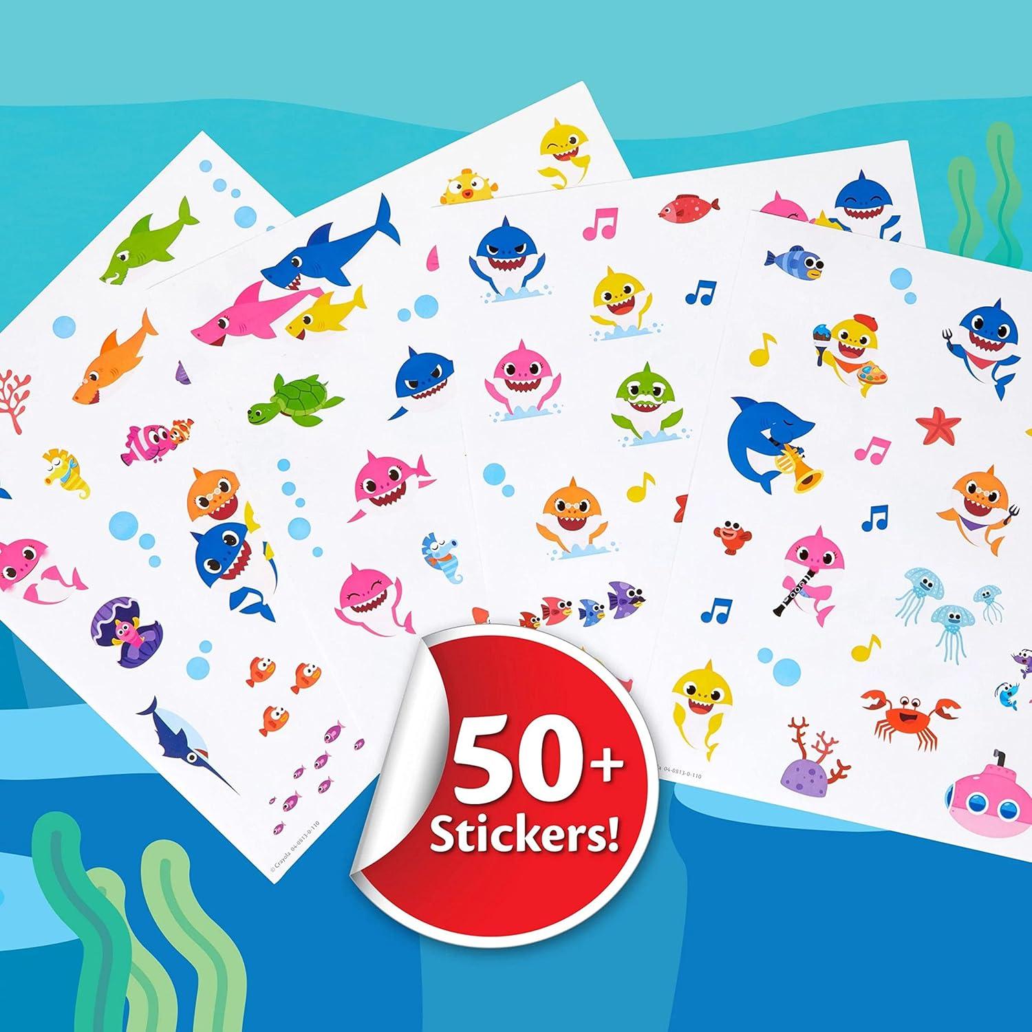 Libro de Colorear y Stickers Crayola Baby Shark 32 Páginas