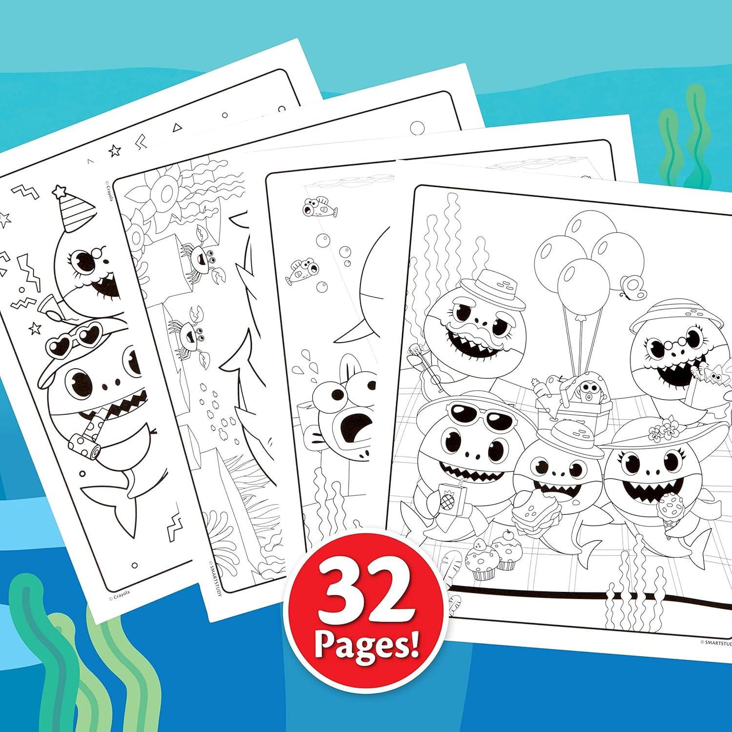 Libro de Colorear y Stickers Crayola Baby Shark 32 Páginas