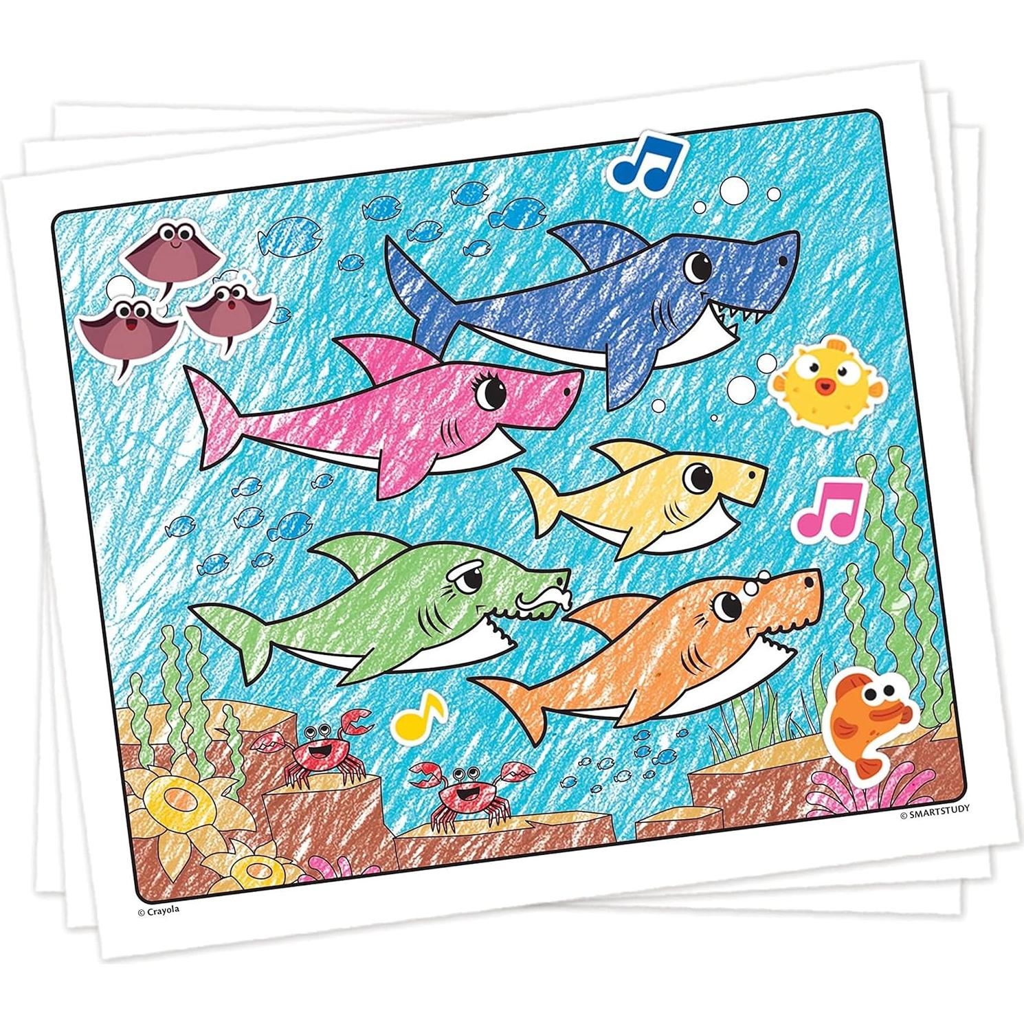 Libro de Colorear y Stickers Crayola Baby Shark 32 Páginas