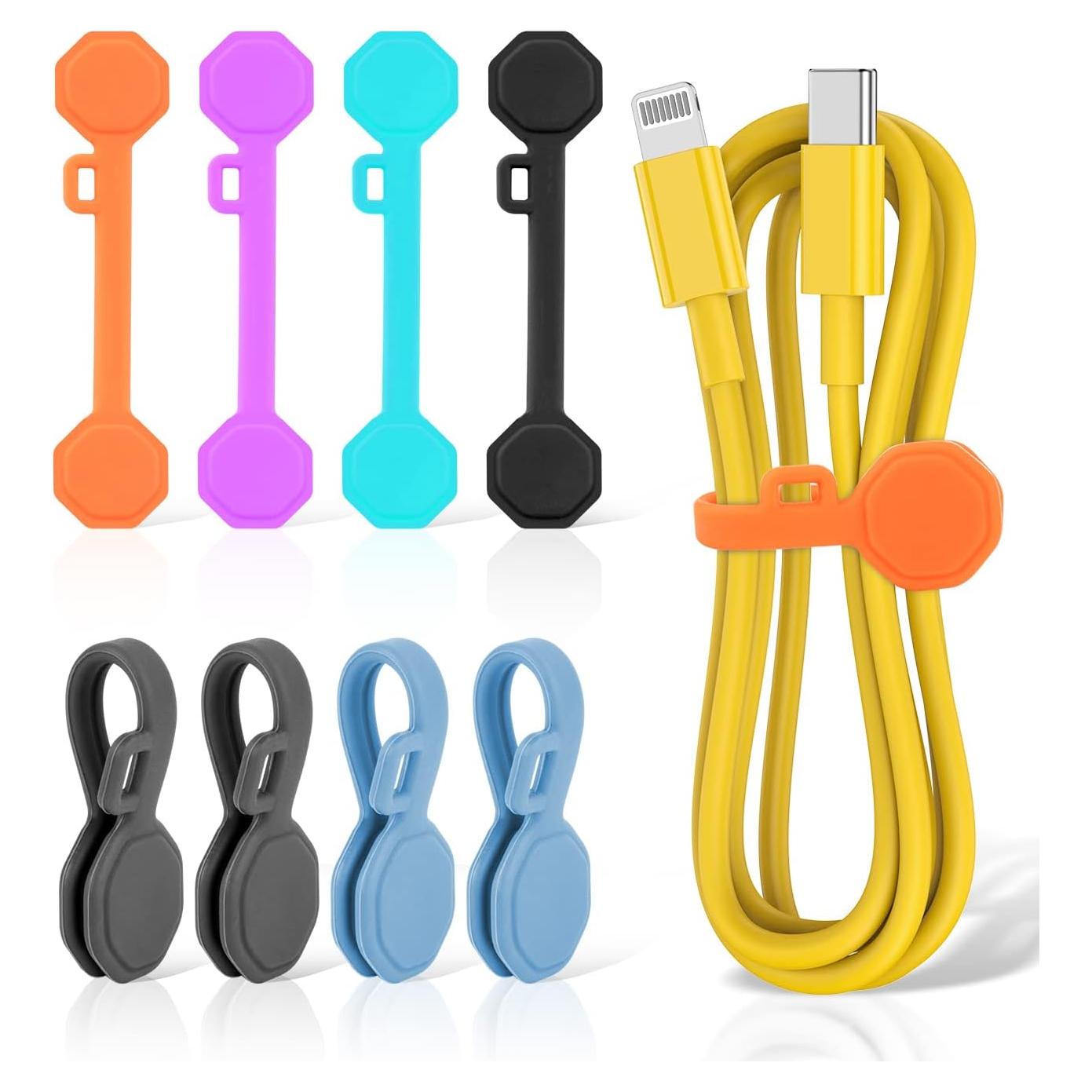 Organizador de Cables Magnético GRODOE 8 Piezas Colorido