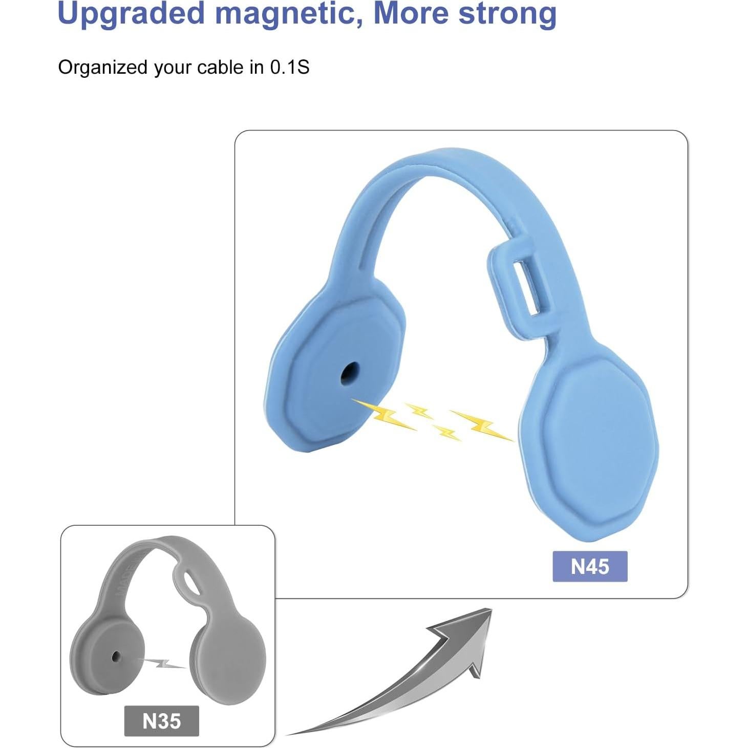 Organizador de Cables Magnético GRODOE 8 Piezas Colorido