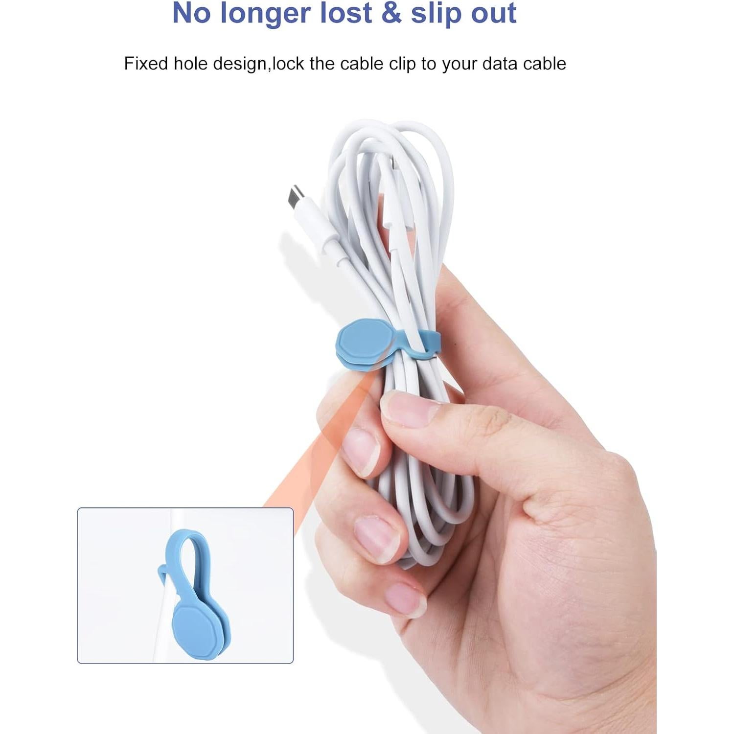 Organizador de Cables Magnético GRODOE 8 Piezas Colorido