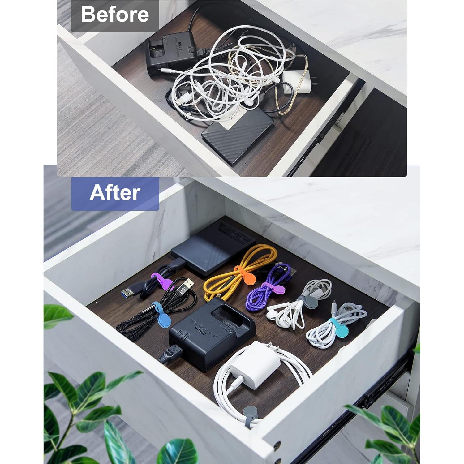 Organizador de Cables Magnético GRODOE 8 Piezas Colorido