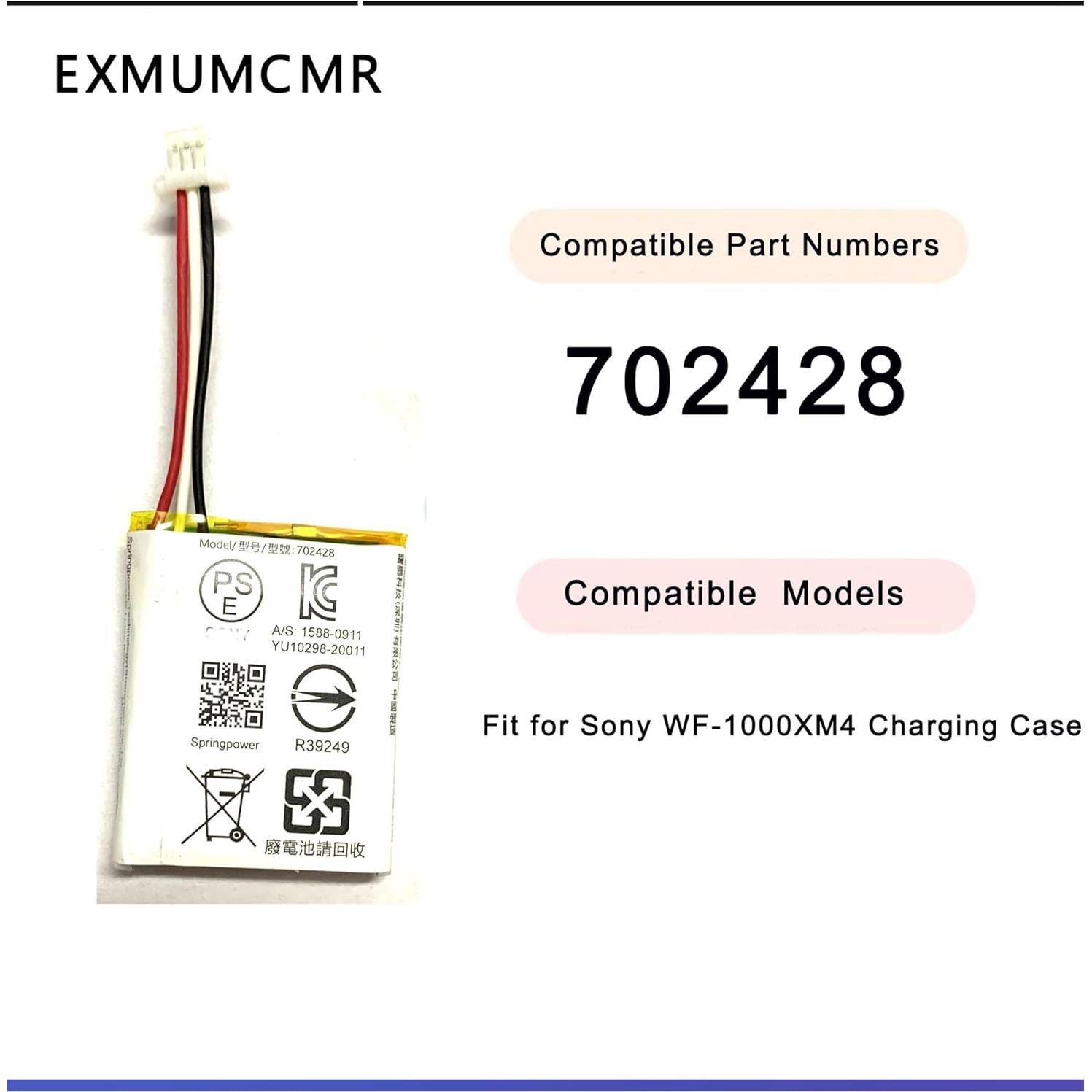 Batería Li-Polímero 702428 FENGMAI para Sony WF-1000XM4 3.85V 520mAh